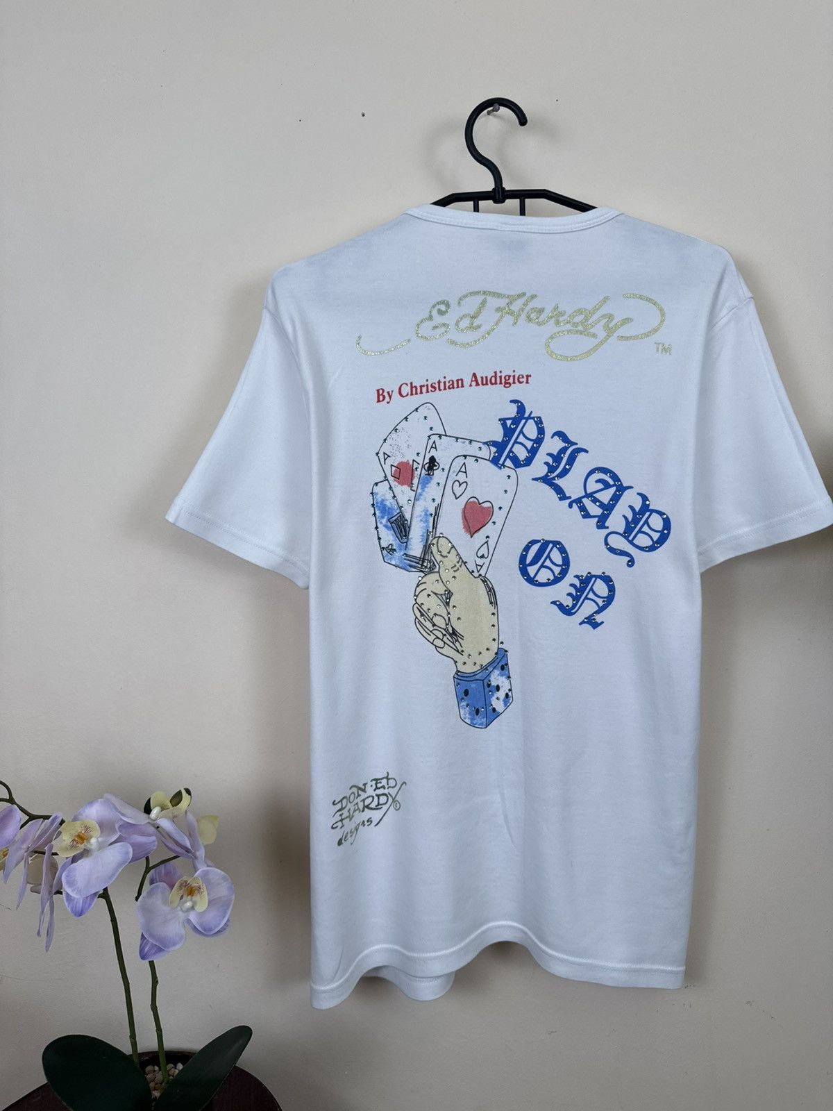 Ed Hardy Vintage Ed Hardy T shirt White Skull Streetwear Y2K L Size US L / EU 52-54 / 3 - 10 Thumbnail