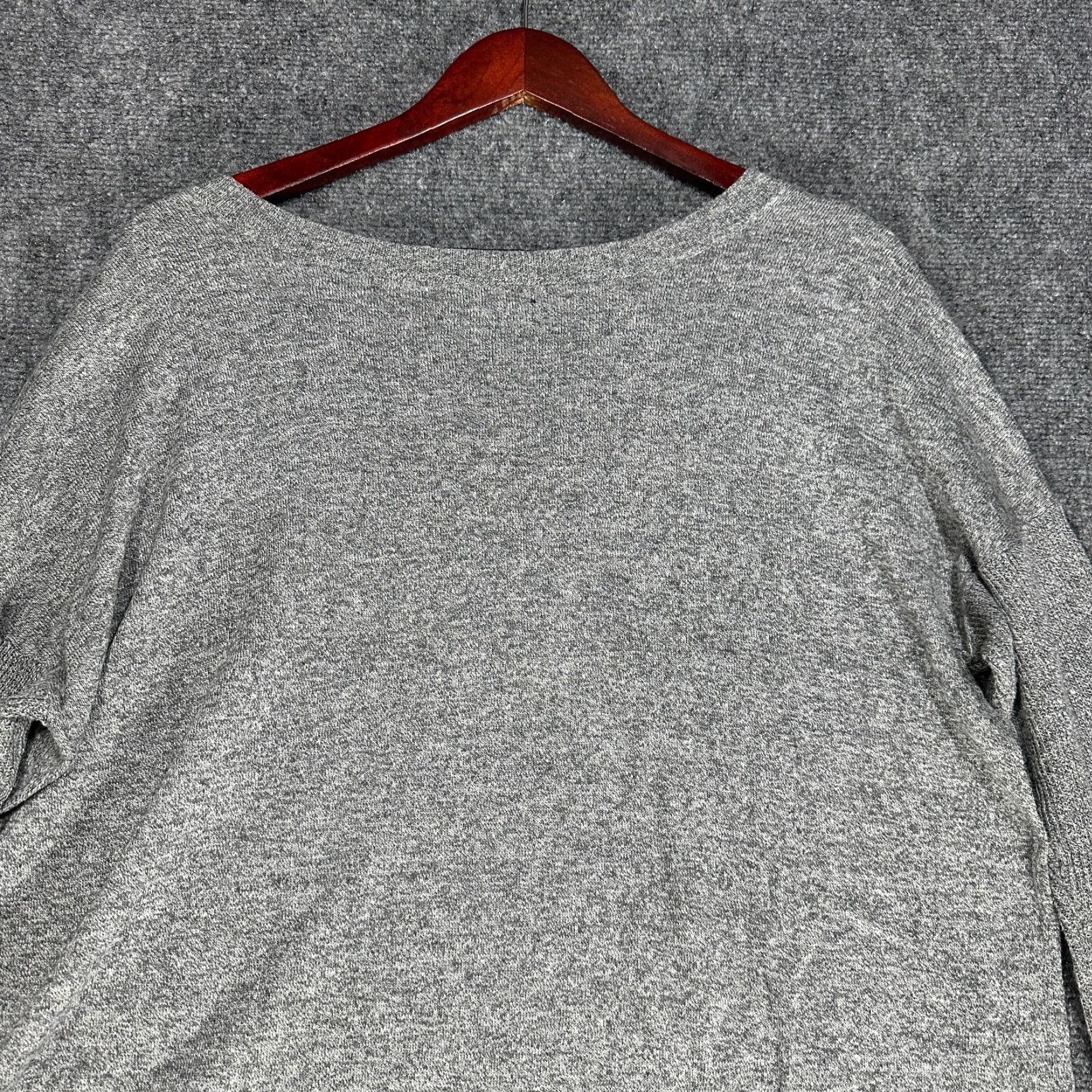 American Eagle Outfitters American Eagle Outfitters Sweater Womens Large Gray Cotton V-Neck Split Hem Ribbed Sleeve Size L / US 10 / IT 46 - 7 Thumbnail