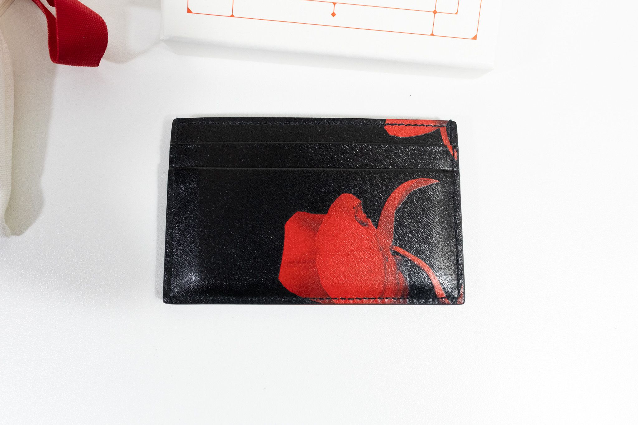 Alexander McQueen Alexander McQueen Men's Red Orchid Print Card Holder Size ONE SIZE - 3 Thumbnail
