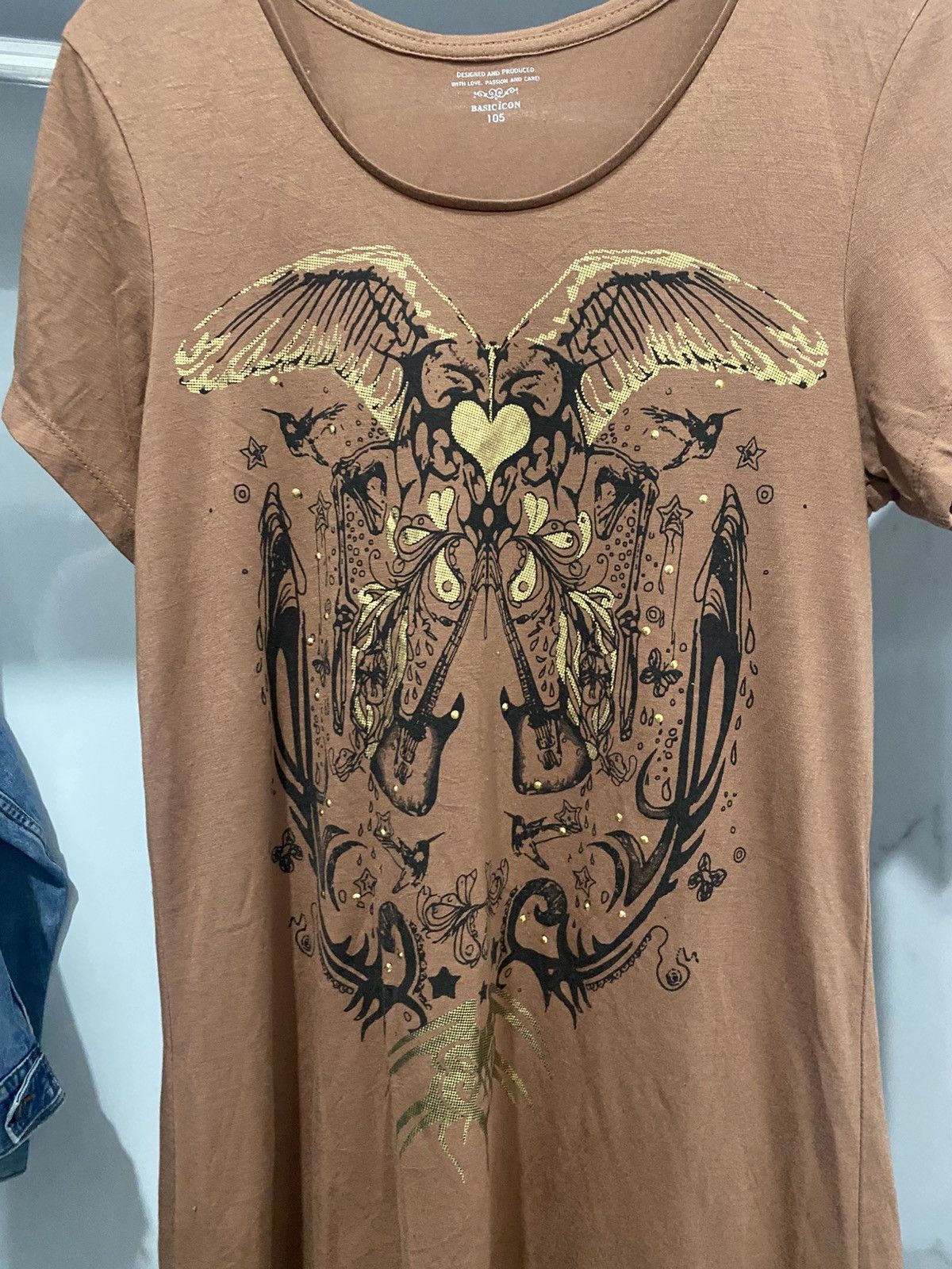 Beauty Beast Japanese Shirt Vkei Grunge Guitar Tee Ifsix AA0067 Size US M / EU 48-50 / 2 - 2 Thumbnail