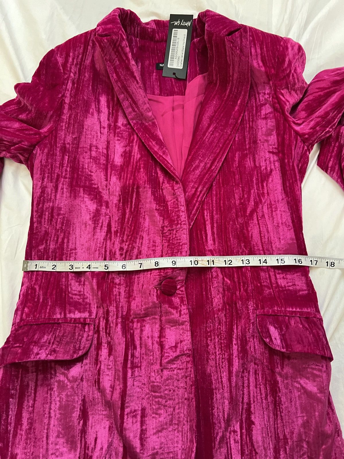 Nasty Gal Nasty Gal Hot Pink Velvet Blazer size 4 Size S / US 4 / IT 40 - 11 Thumbnail