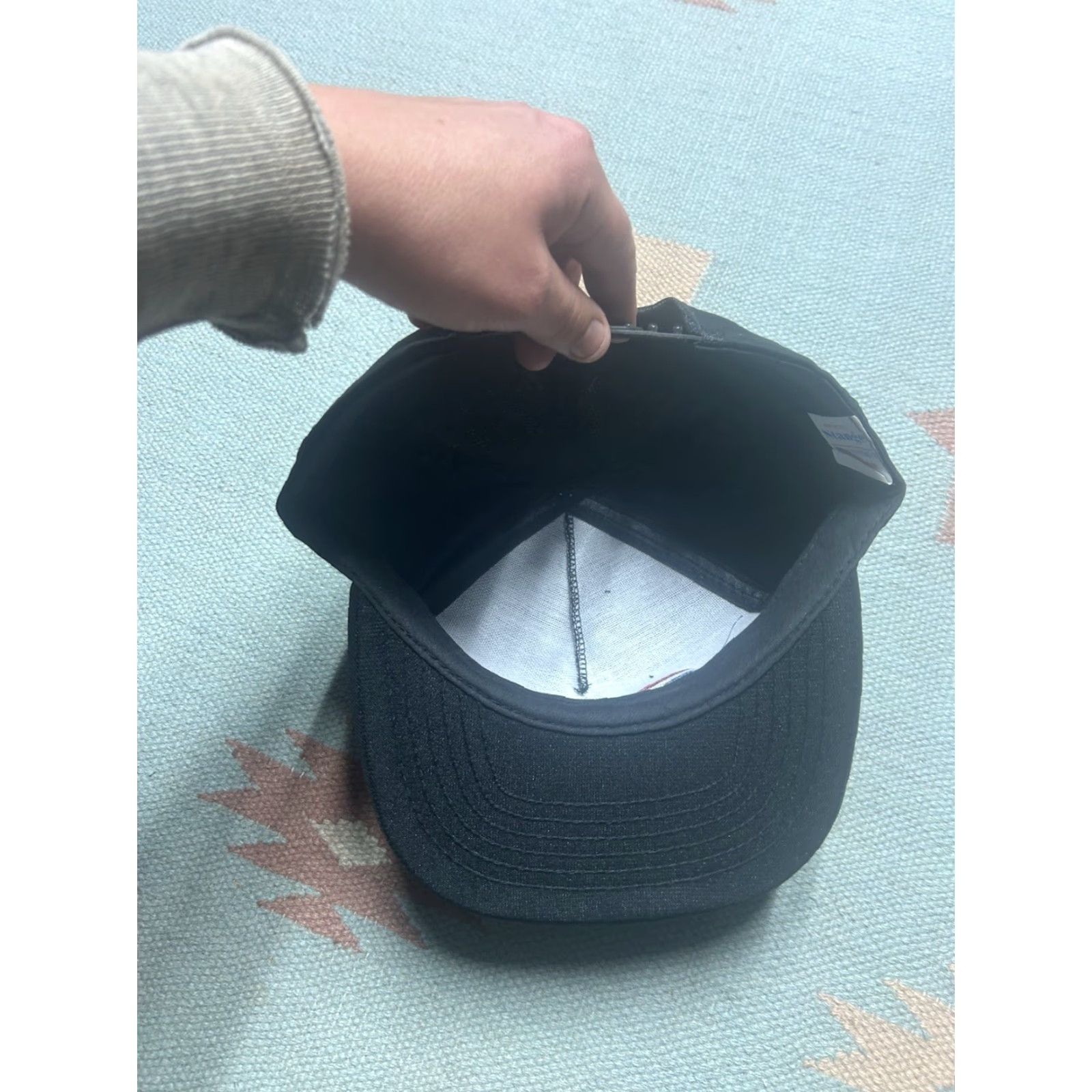 Vintage VINTAGE 80s Snap-Back Hat Amoco Motor Oil Racing Black Made in USA Men Adjustable Cap USA Snap-Back Hat Size ONE SIZE - 5 Thumbnail
