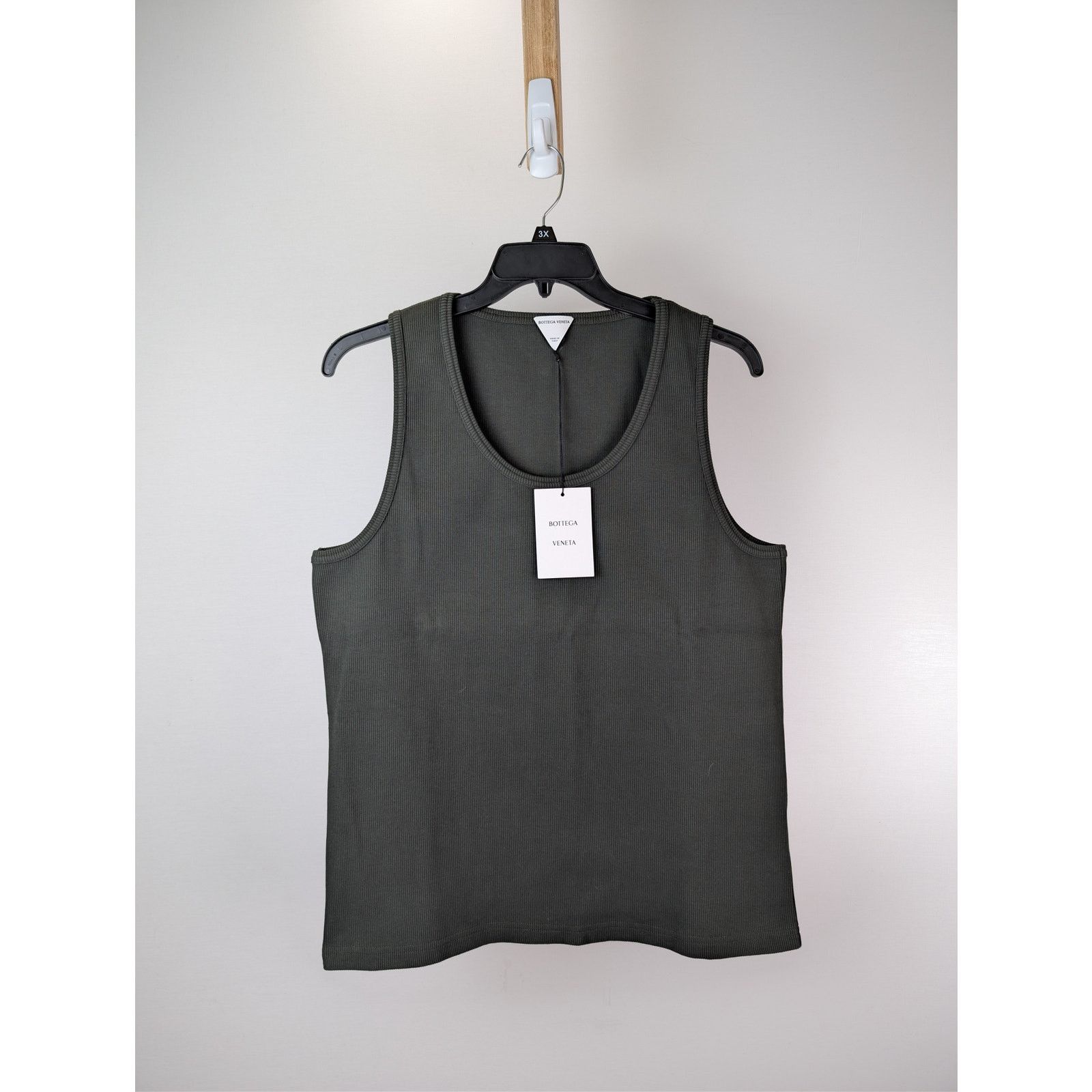 Bottega Veneta o1rshd1 Stretch Cotton Rib Tank Top in Dark Green Size US XL / EU 56 / 4 - 8 Thumbnail
