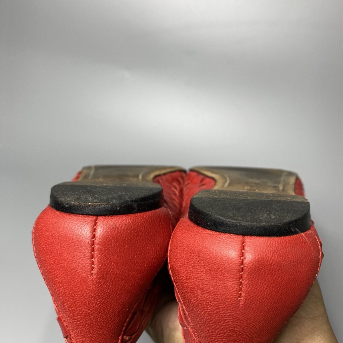Bottega Veneta Red Leather Woven Ballet Flats Size US 6 / IT 36 - 13 Thumbnail