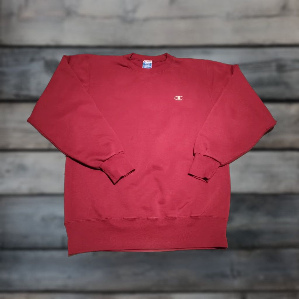 Champion Vintage 90s Champion Maroon Crewneck Sweatshirt Size M Made In USA EUC Solid Size US M / EU 48-50 / 2 - 1 Thumbnail