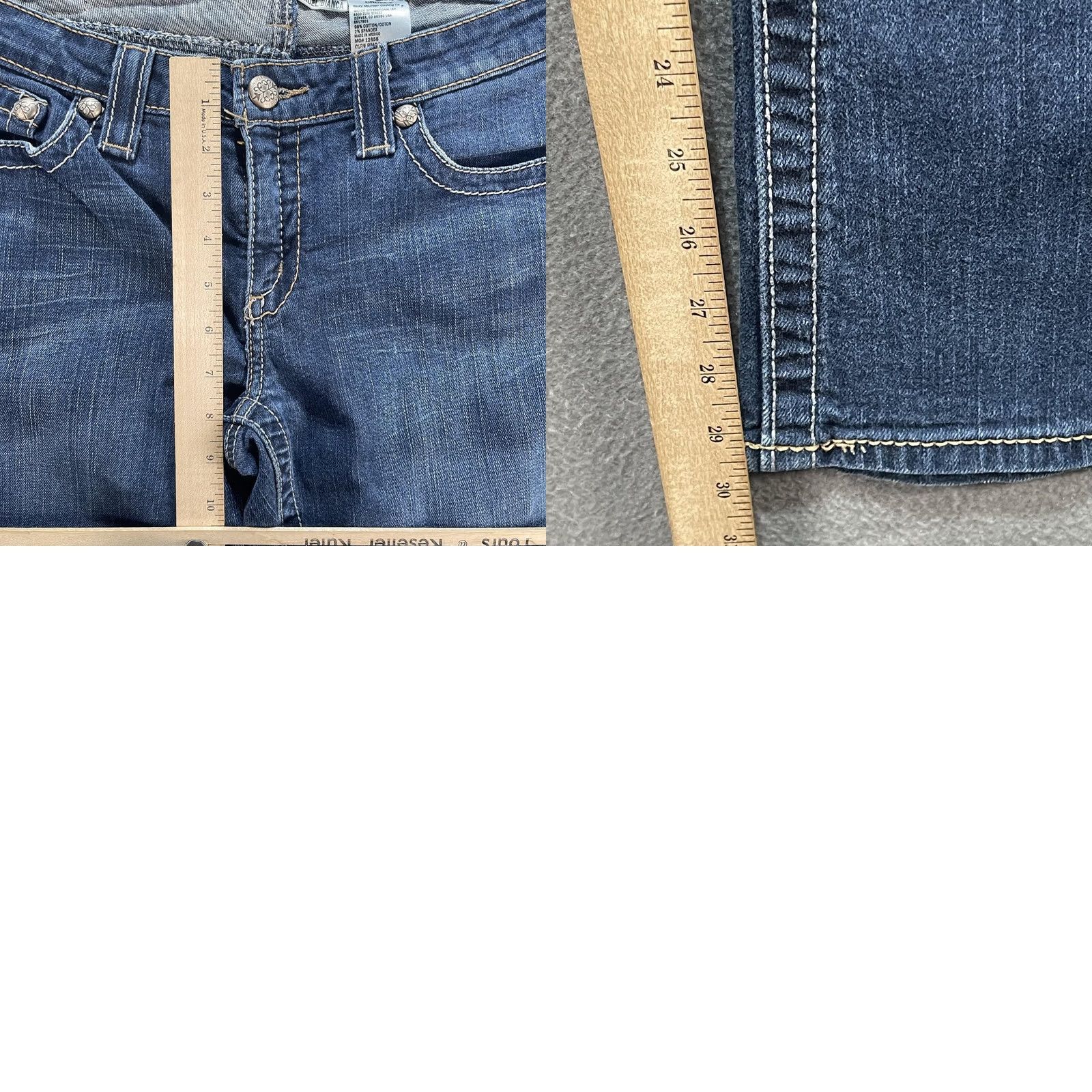 Vintage Cruel Girl Jeans Womens 13R Bianca Bootcut Stretch Embroidered Western Rodeo Denim Blue 32in Inseam Mid Rise Pockets Zipper Mens? Size 34" / US 12 / IT 48 - 8 Thumbnail