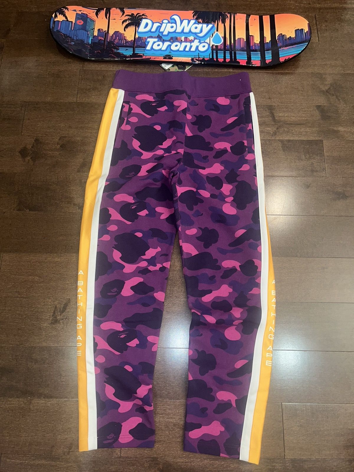 BAPE Color Camo Logo Tape Sweatpants Red