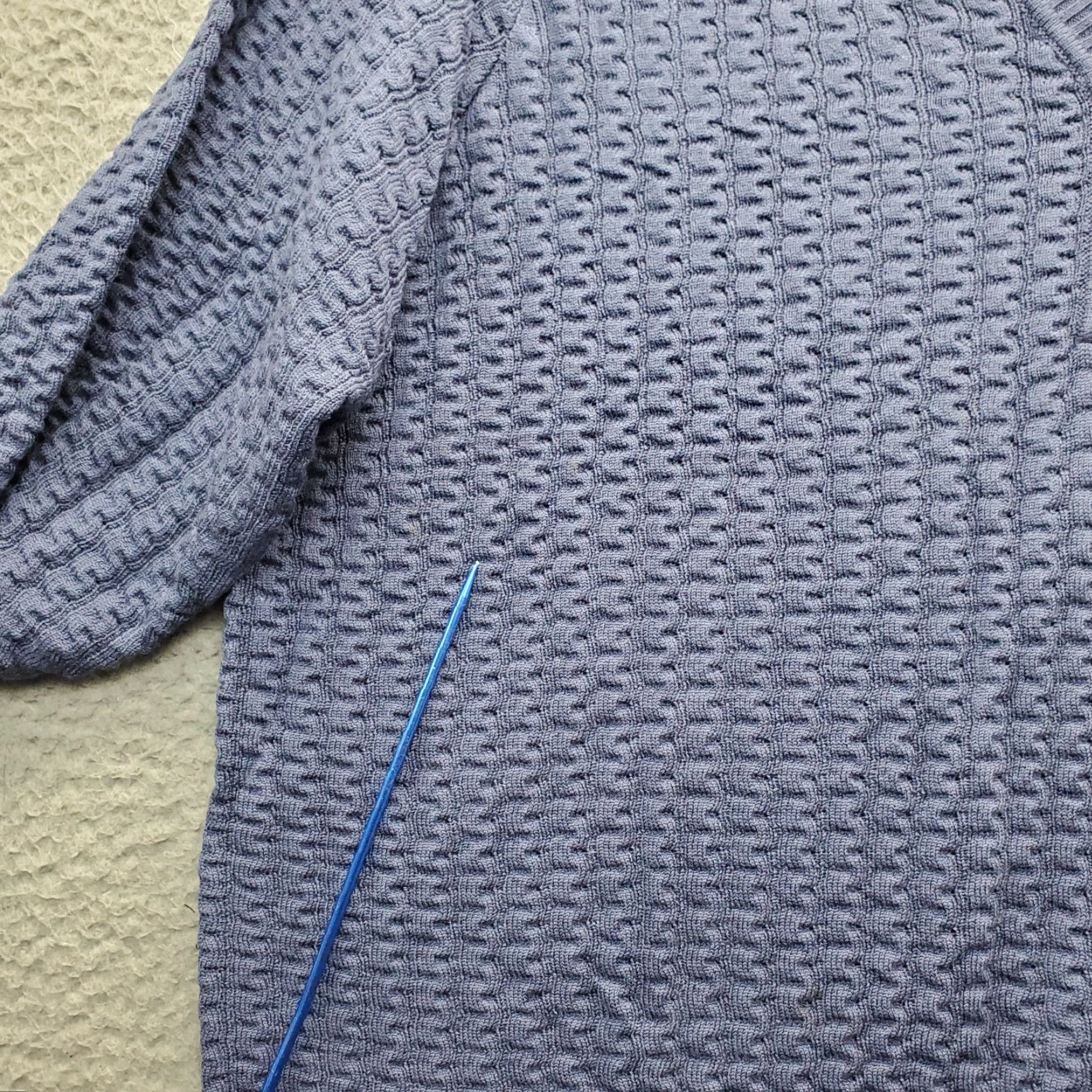 Architect Architect Sweater Womens 2X Blue Knit Long Raglan Sleeve V Neck Button Pullover Size XXL / US 16-18 / IT 52-54 - 7 Thumbnail