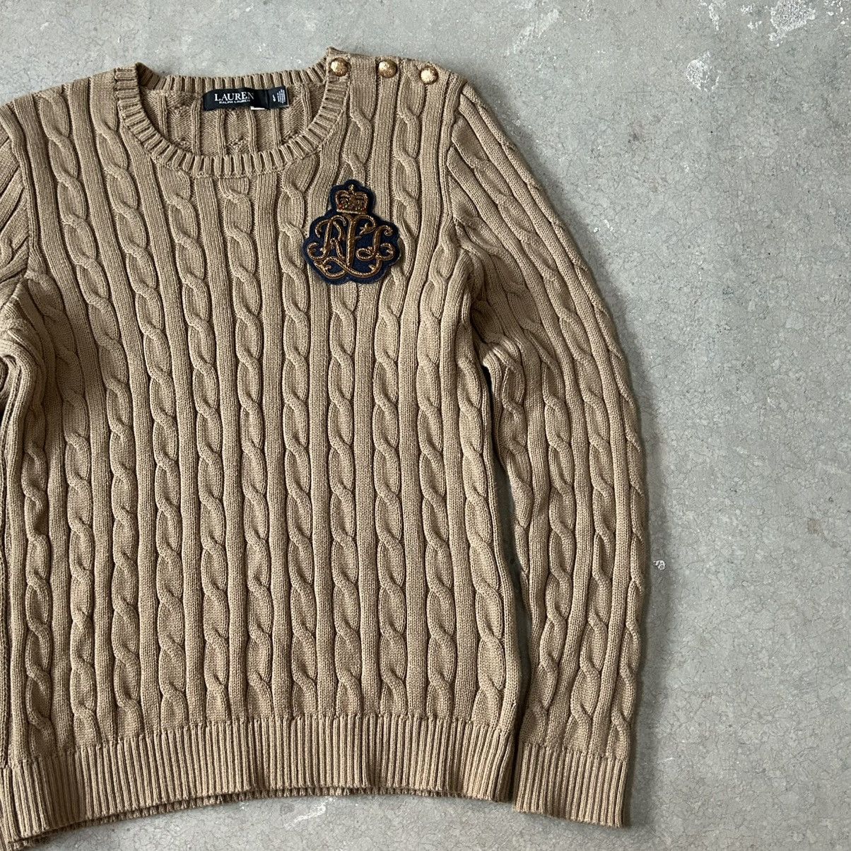 Polo Ralph Lauren Polo Ralph Lauren Woman’s Cable Knit Sweater Black Label Size L / US 10 / IT 46 - 12 Thumbnail