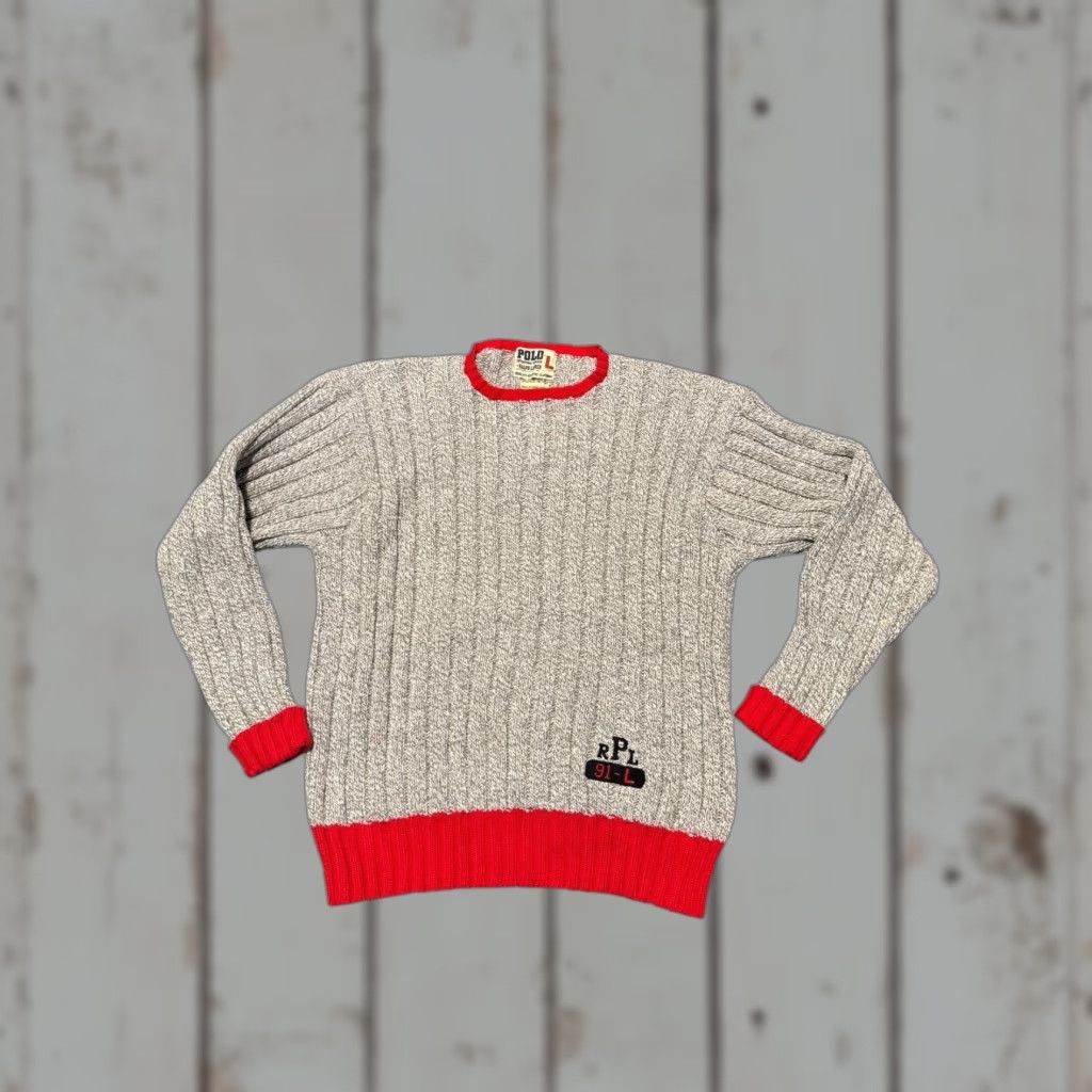 Polo Ralph Lauren VINTAGE Polo Ralph Lauren Sweater Mens Large Ribbed PRL Polo Sporting Goods 90s Polo Size US L / EU 52-54 / 3 - 1 Thumbnail