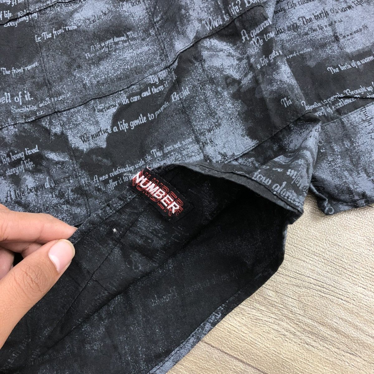 If Six Was Nine × Japanese Brand × Le Grande Bleu (L.G.B.) 2000s Slash Number H Anarchy Punk Lgb Style Button Shirt Size US M / EU 48-50 / 2 - 11 Thumbnail