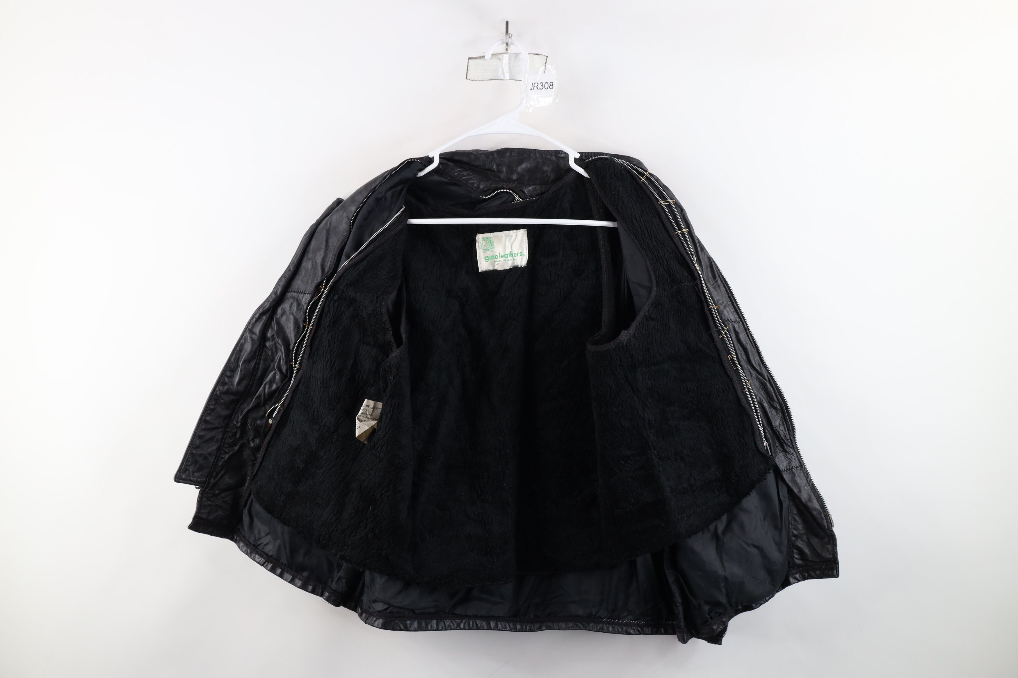 Vintage Vintage 70s Streetwear Leather Cafe Racer Bomber Jacket USA Size XL / US 12-14 / IT 48-50 - 9 Thumbnail