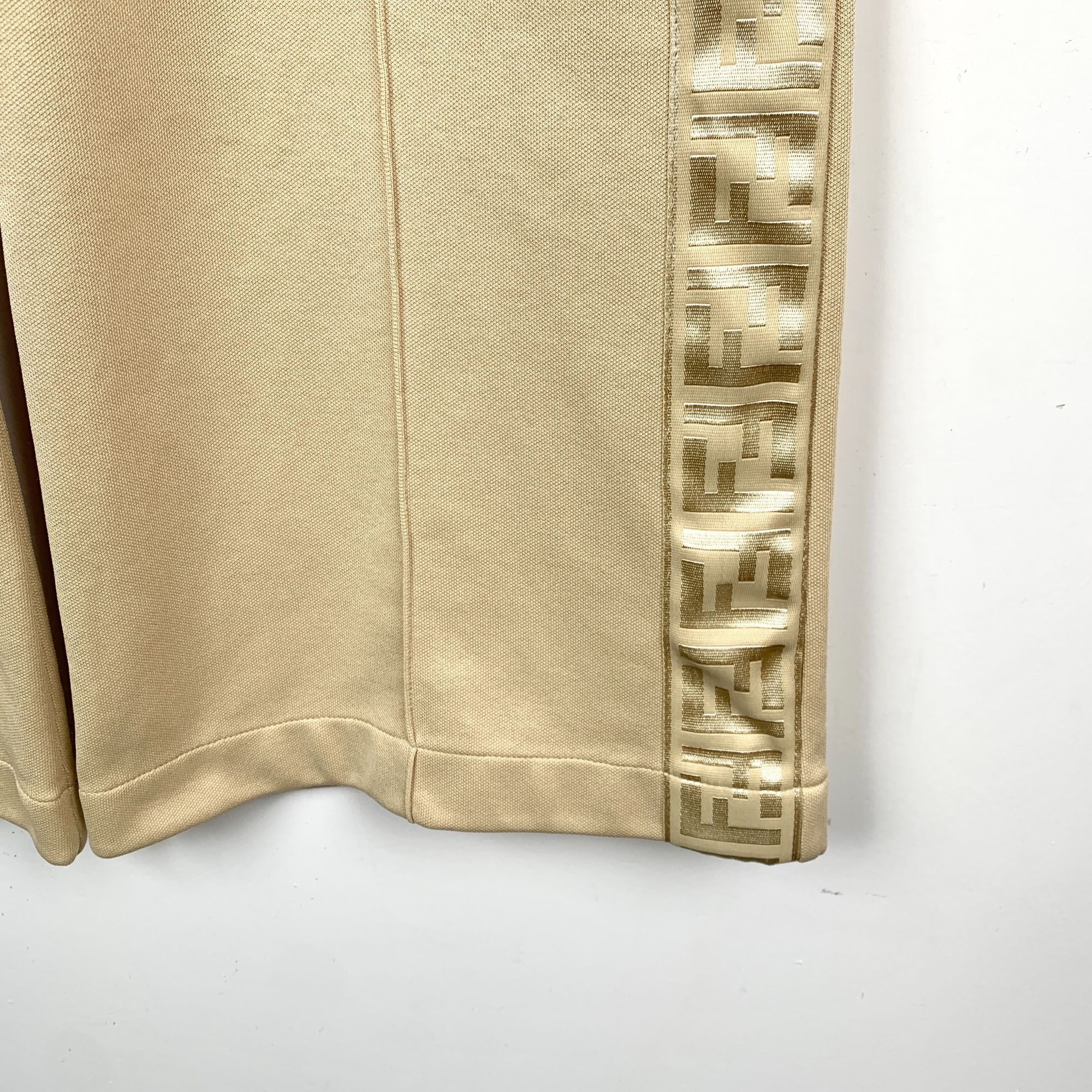 Fendi Fendi Beige Drawstring Straight-Leg Trousers W/ Logo Trim Si Size 36" / US 14 / IT 50 - 5 Thumbnail