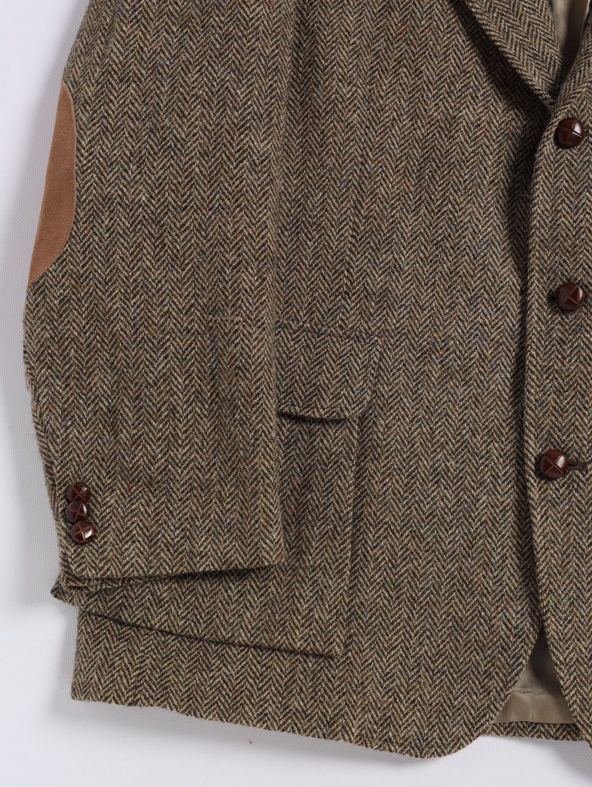 Harris Tweed Harris Tweed Orvis USA Wool Blazer Jacket Herringbone Huntin Size 46L - 6 Thumbnail