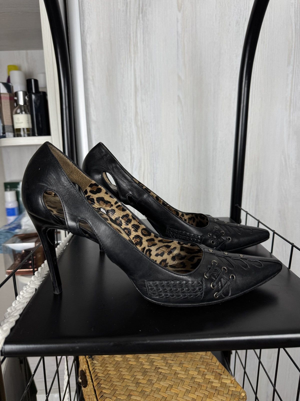 Dolce & Gabbana Dolce & Gabbana vintage black leopard heels slingbacks Size US 11 / IT 41 - 5 Thumbnail