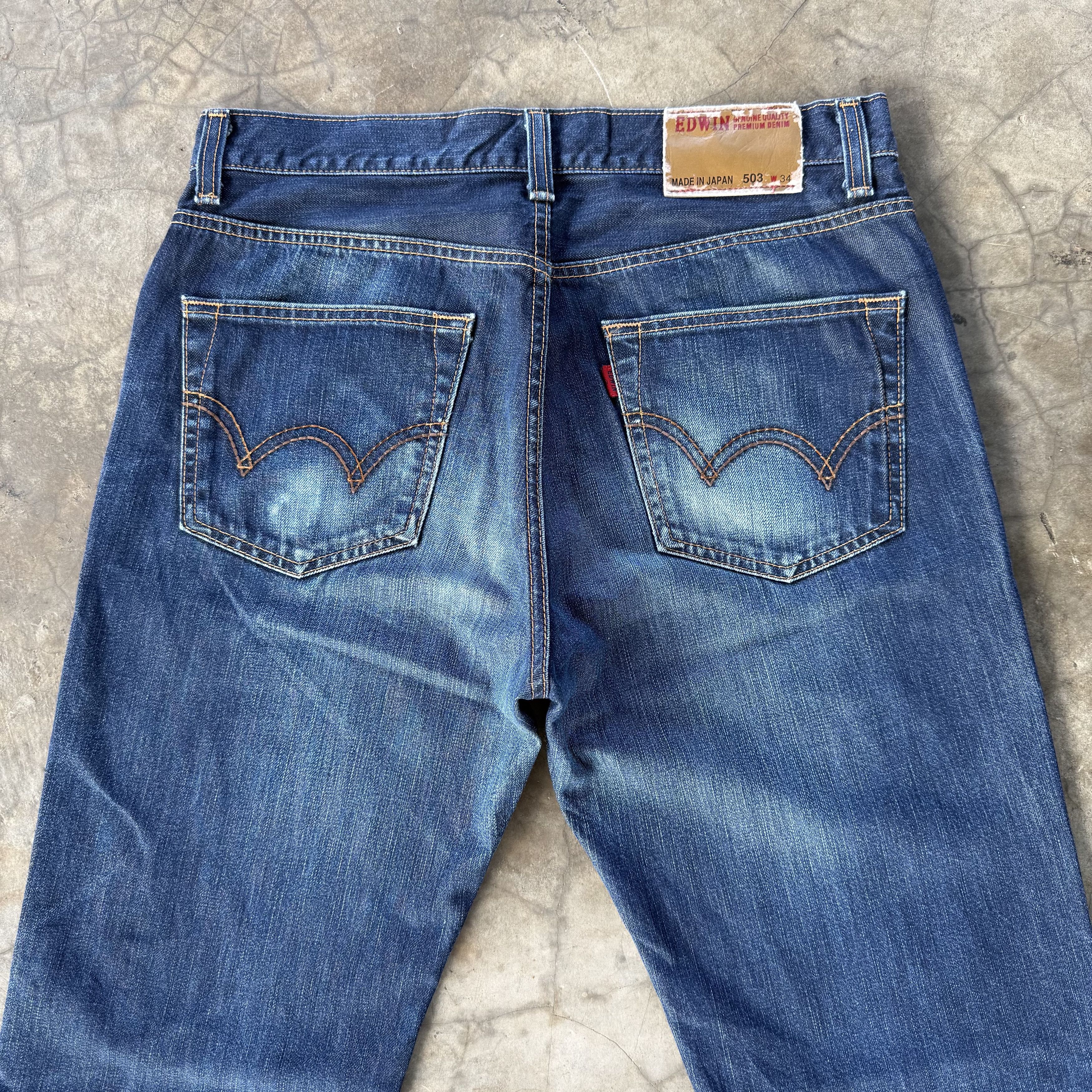 Edwin W35 Vintage Edwin Faded Mud Washer Denim Jean Pants Size US 35 - 10 Thumbnail