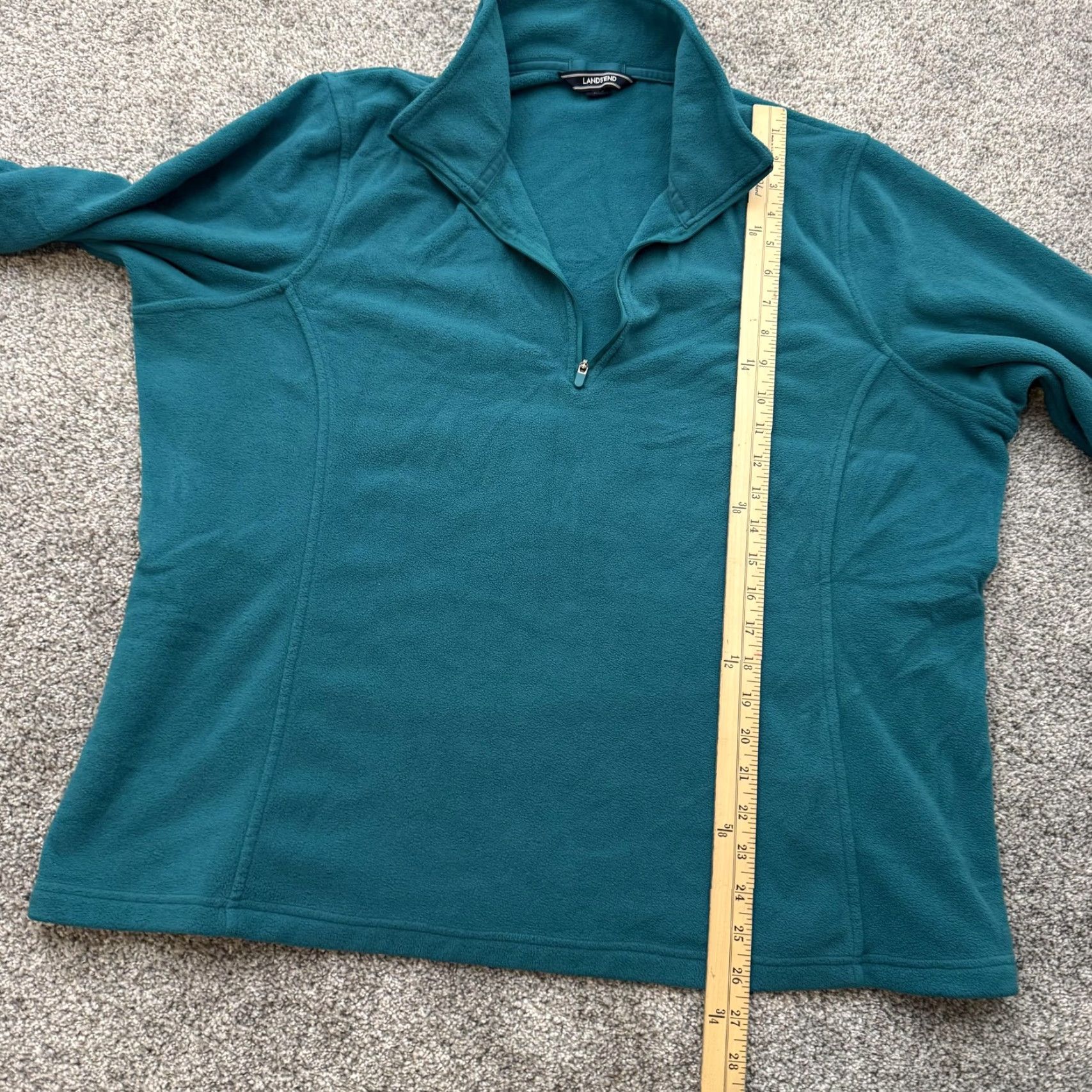 Lands' End VINTAGE: No — Lands' End Pullover Jacket 1X Plus 16W 18W Fleece Quarter Zip Warm Cozy Fall Women’s Plus Size Teal Size XL / US 12-14 / IT 48-50 - 5 Thumbnail