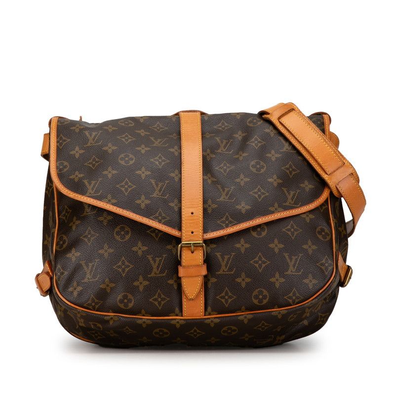Louis Vuitton Louis Vuitton Monogram Saumur 35 Shoulder Bag M42254 Brown PVC Leather Canvas Crossbody Bag M42254 in Very Good Condition
