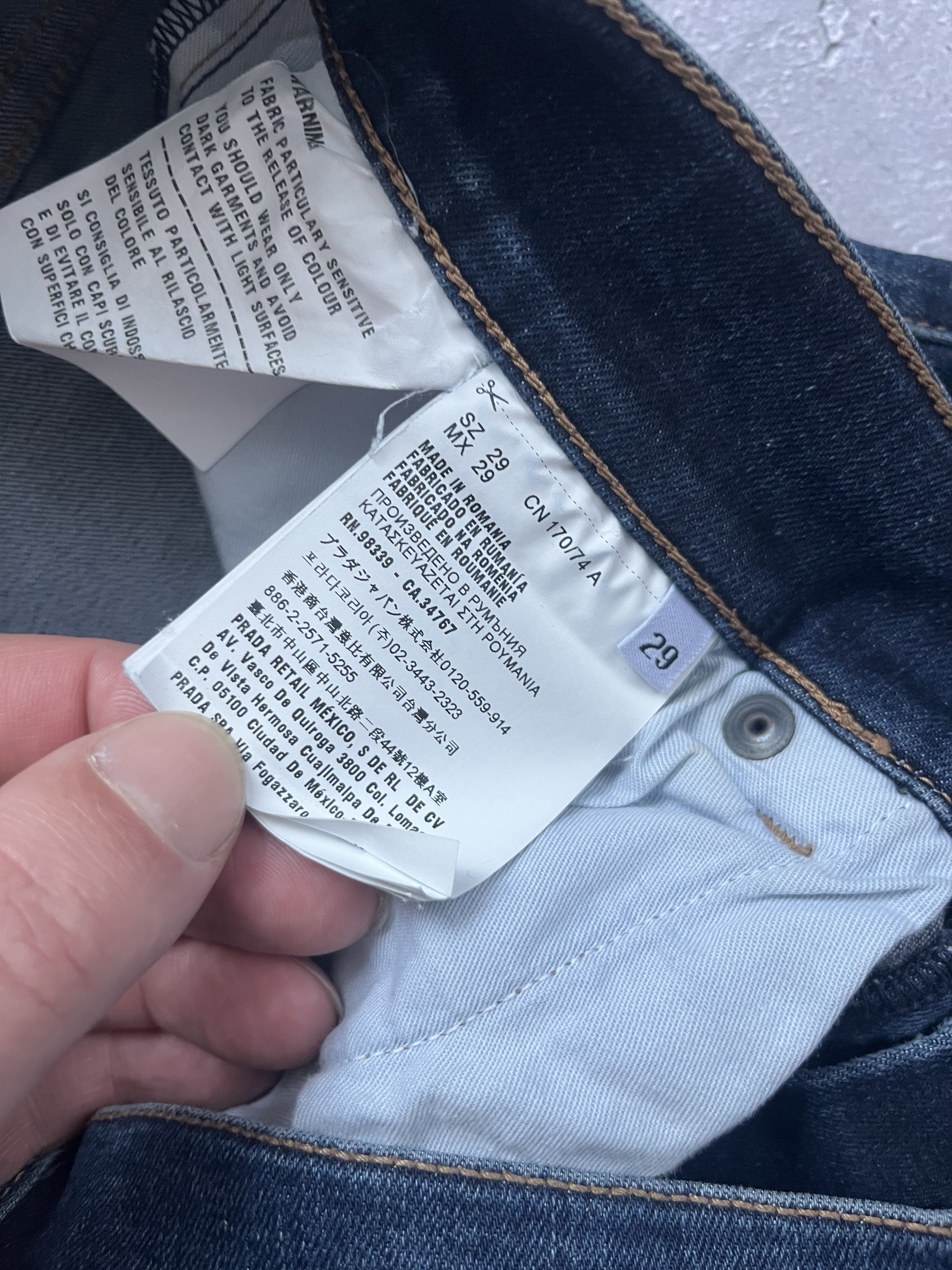 Prada Prada Denim Jeans Women Blue Black Tab Size 29 Size 29" - 14 Thumbnail