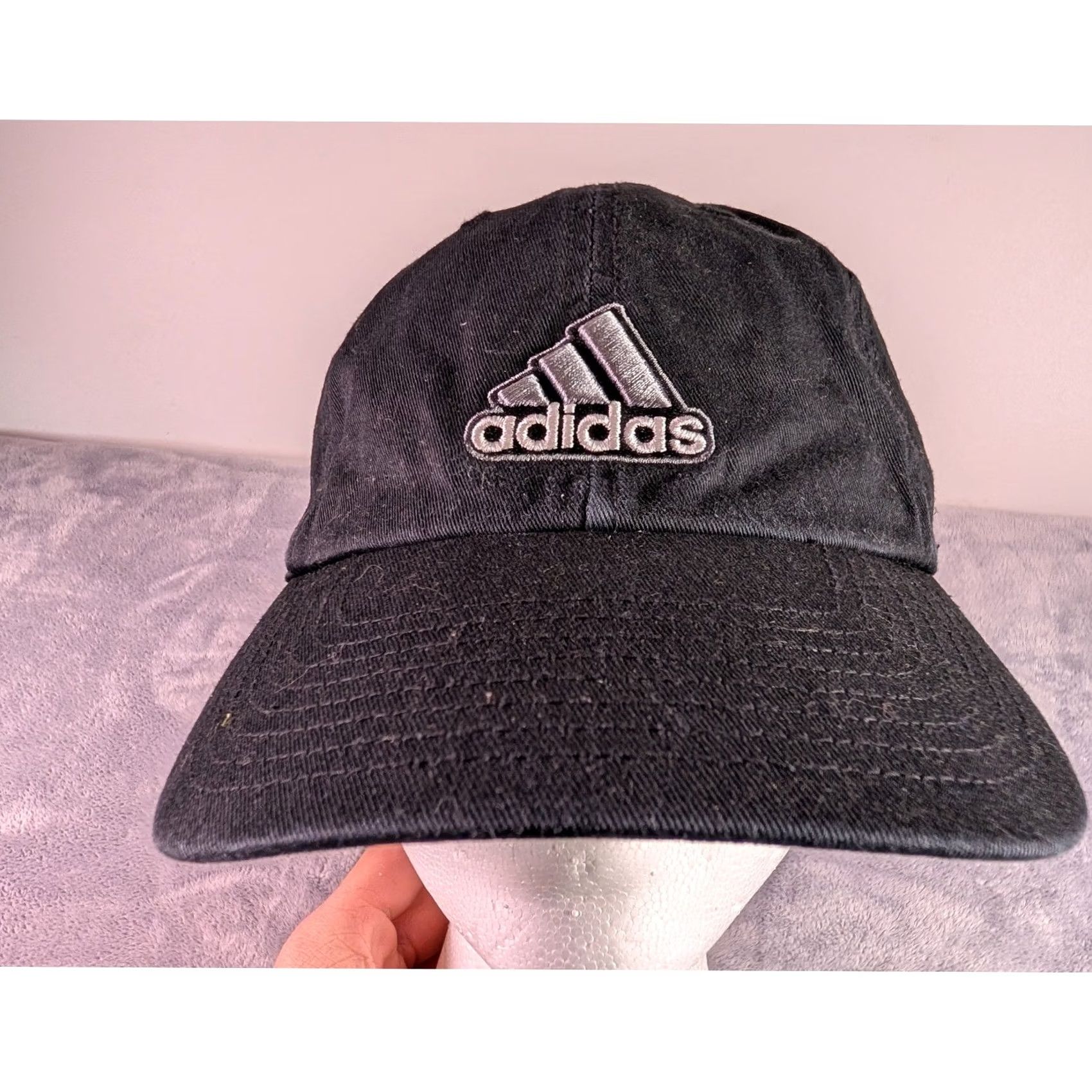 Adidas Adidas Climalite Baseball Cap Black Cotton Adjustable OSFA Men Dark Silver Logo Cap Size ONE SIZE - 2 Thumbnail