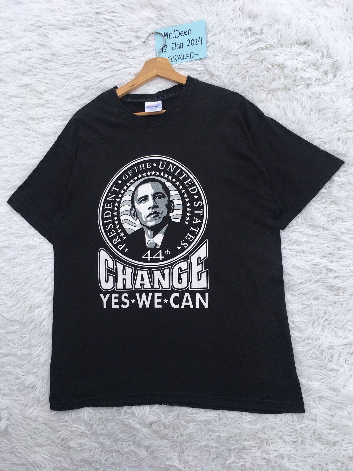 Vintage Rare Vintage USA 44th President Barrack Obama Tshirt Size US L / EU 52-54 / 3 - 4 Thumbnail