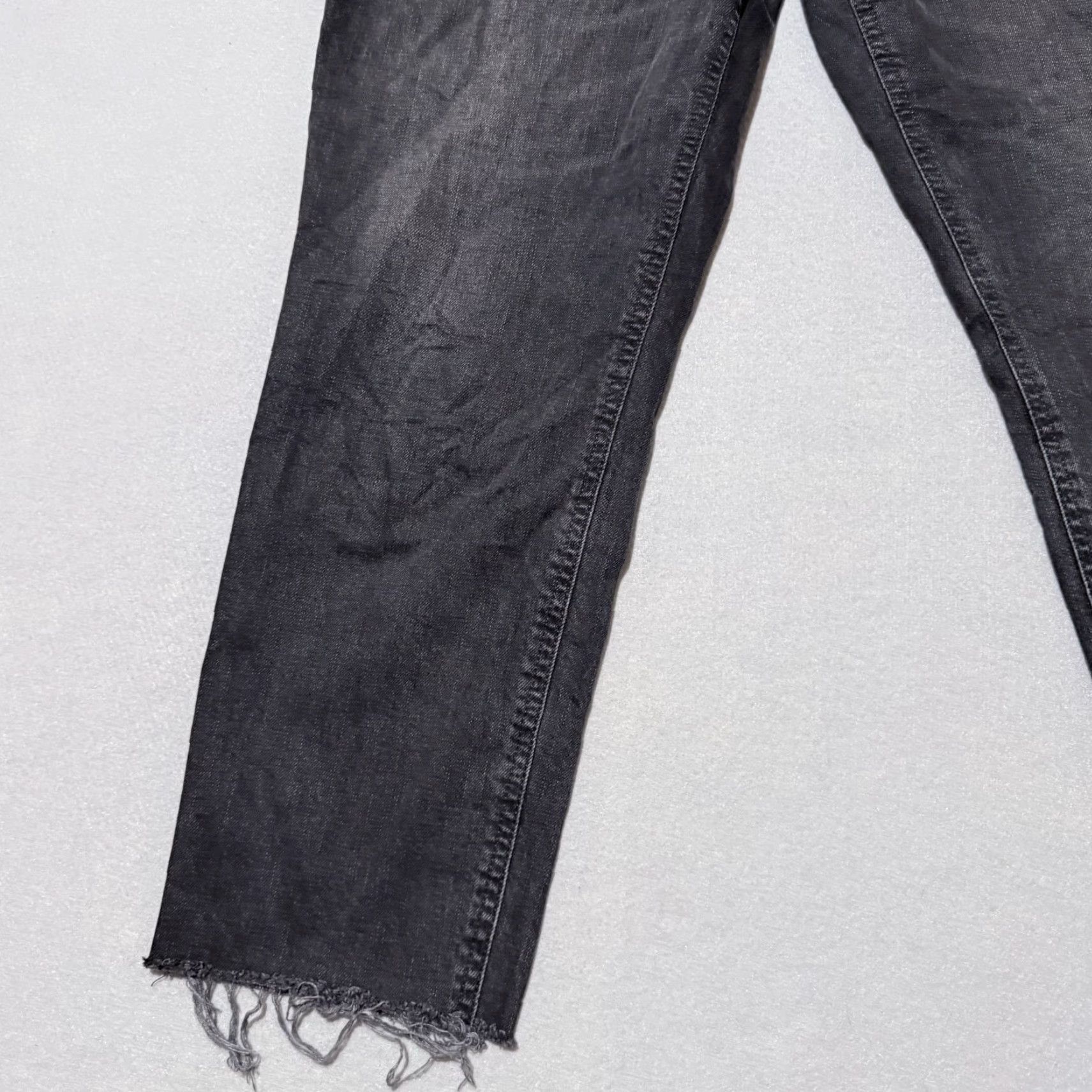 Old Navy Old Navy Boyfriend Jeans Women's Black Denim Dark Wash Distressed Frayed - 12 Size 34" / US 12 / IT 48 - 5 Thumbnail