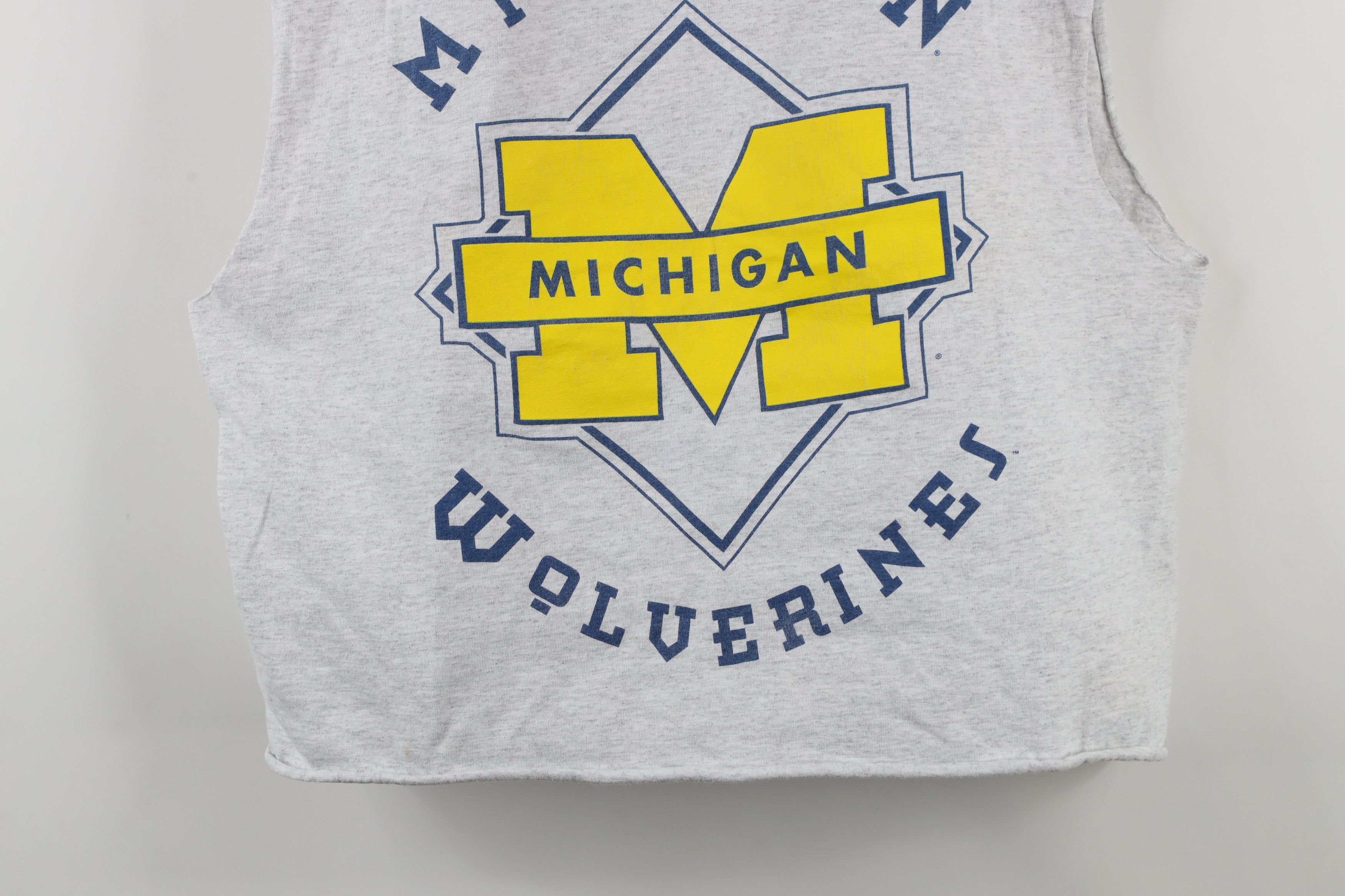 Vintage Vintage 90s University of Michigan Sleeveless T-Shirt Size XL / US 12-14 / IT 48-50 - 3 Thumbnail