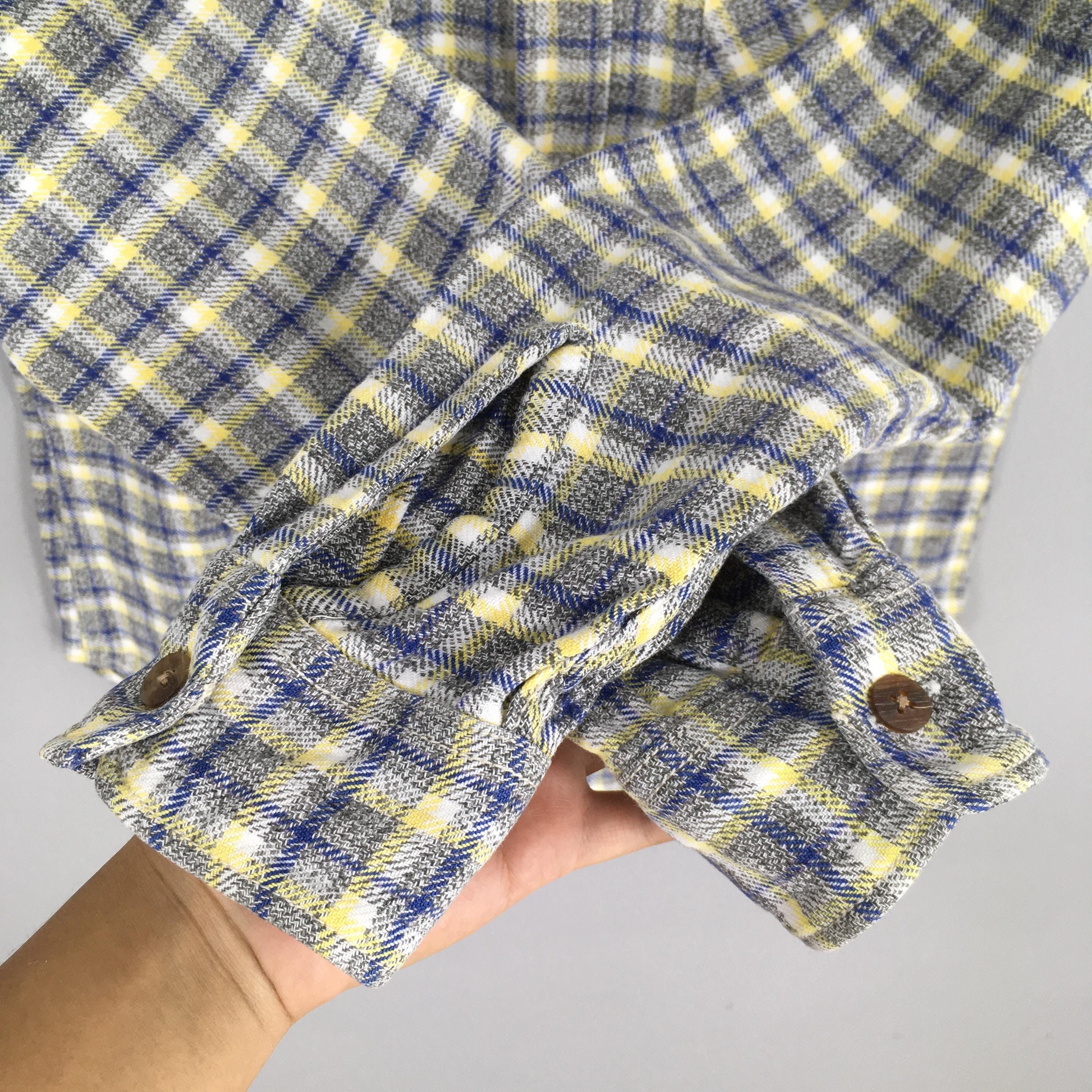 45rpm × HOLLYWOOD RANCH MARKET × Japanese Brand Vintage 90's 45rpm Japan Checkered Shirt Medium Size US M / EU 48-50 / 2 - 4 Thumbnail