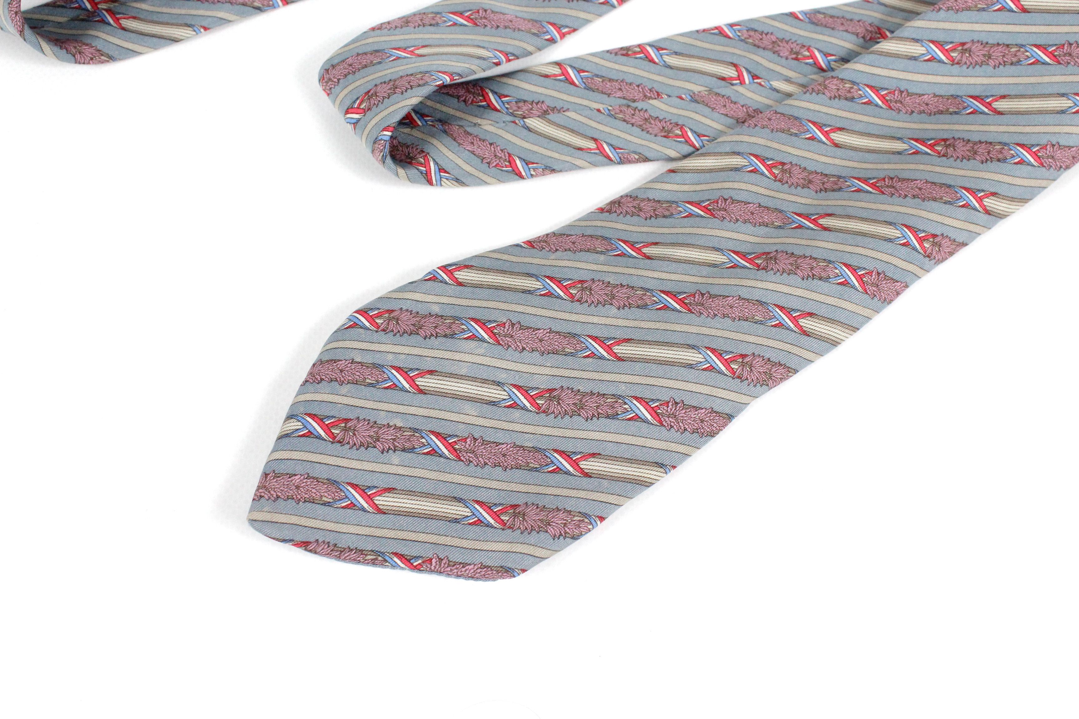 Hermes Hermes 7171 FA BASTILLE DAY FRENCH FLAG Pattern Silk Tie Size ONE SIZE - 2 Thumbnail