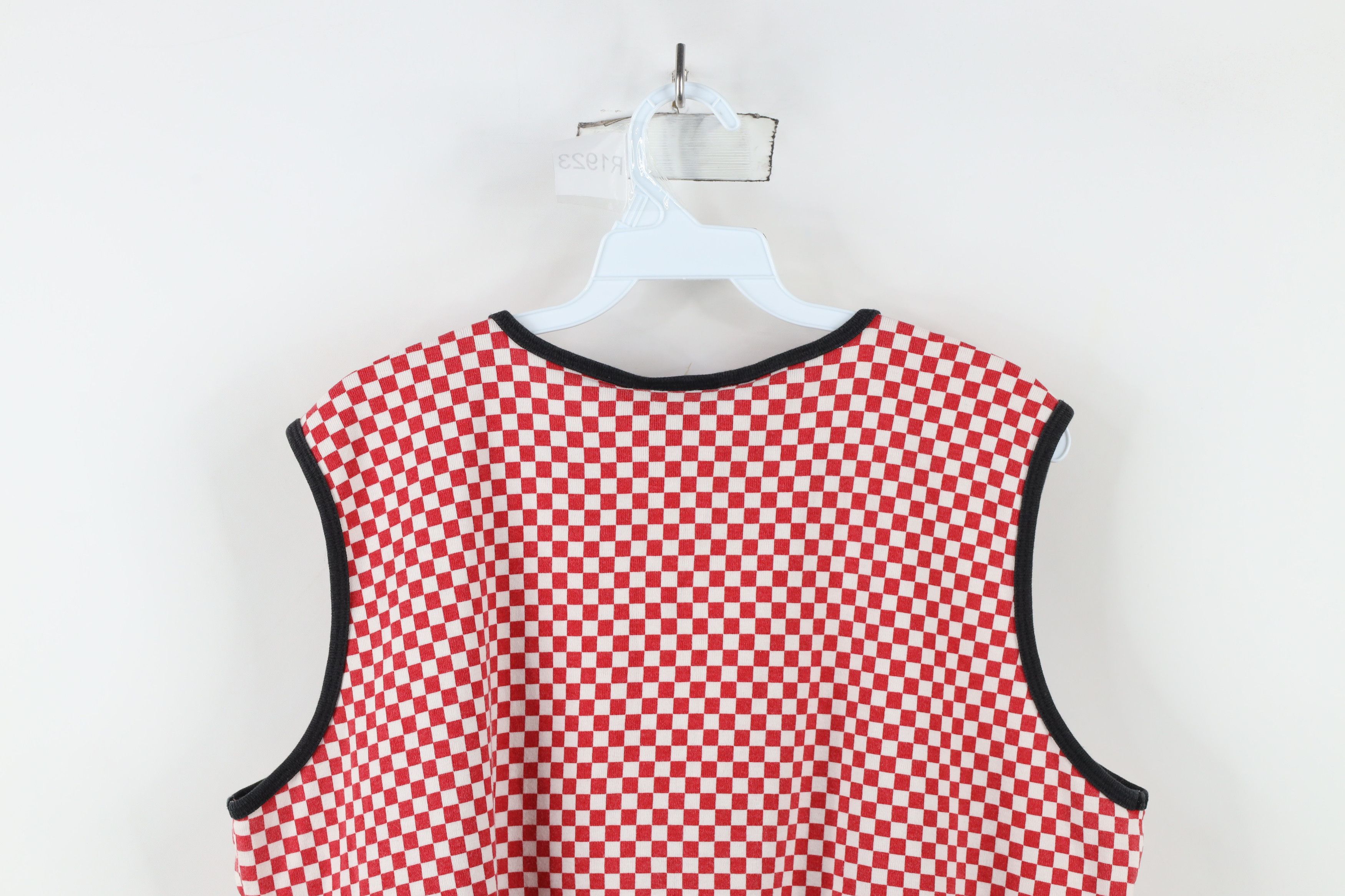 Vintage Vintage 90s Y2K NASCAR Checkered Sleeveless T-Shirt Cotton Size XXL / US 16-18 / IT 52-54 - 8 Thumbnail