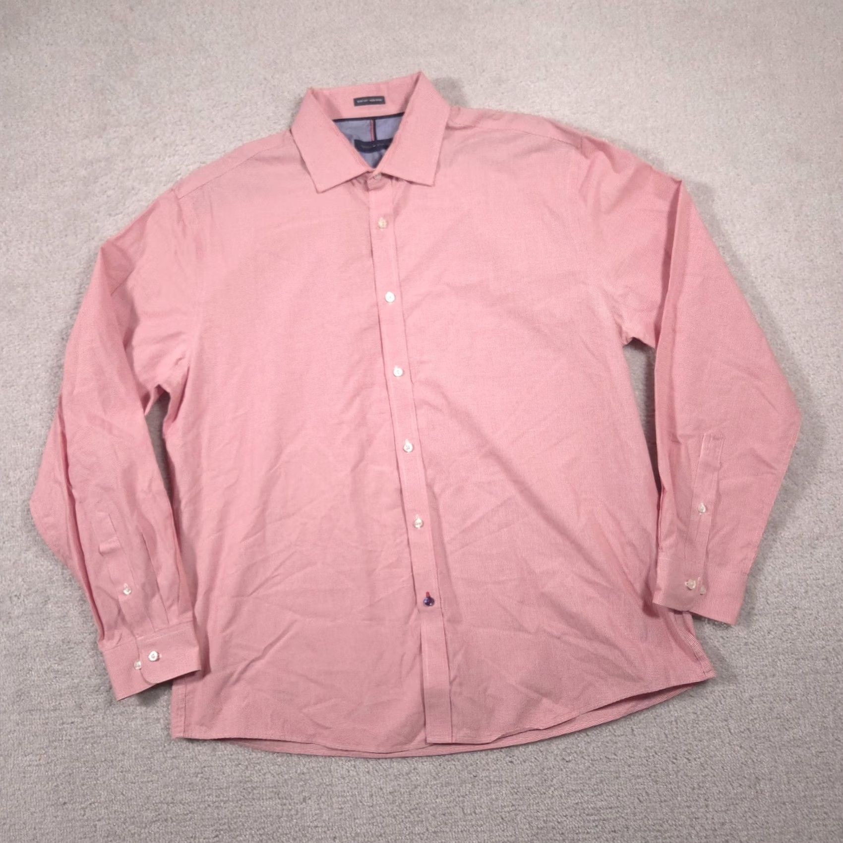 Tommy Hilfiger Tommy Hilfiger Dress Shirt Mens 17.5 34/35 Pink Slim Fit Non-Iron Long Sleeve Shirt Mens Pink Slim Fit Non-Iron Long Sleeve Dress Shirt Size 48R - 3 Thumbnail