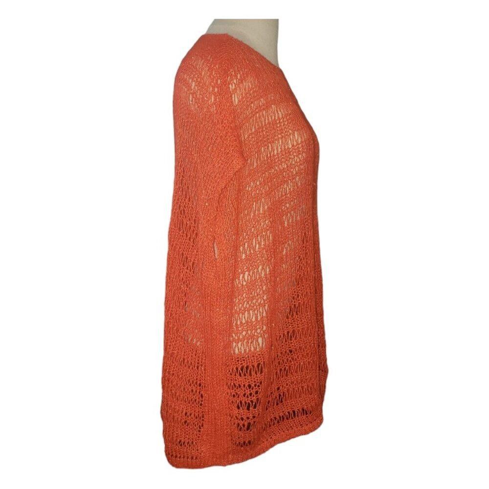 Designer CT1610 LAFAYETTE 148 Orange Knit Sleeveless Sweater M Size M / US 6-8 / IT 42-44 - 2 Thumbnail