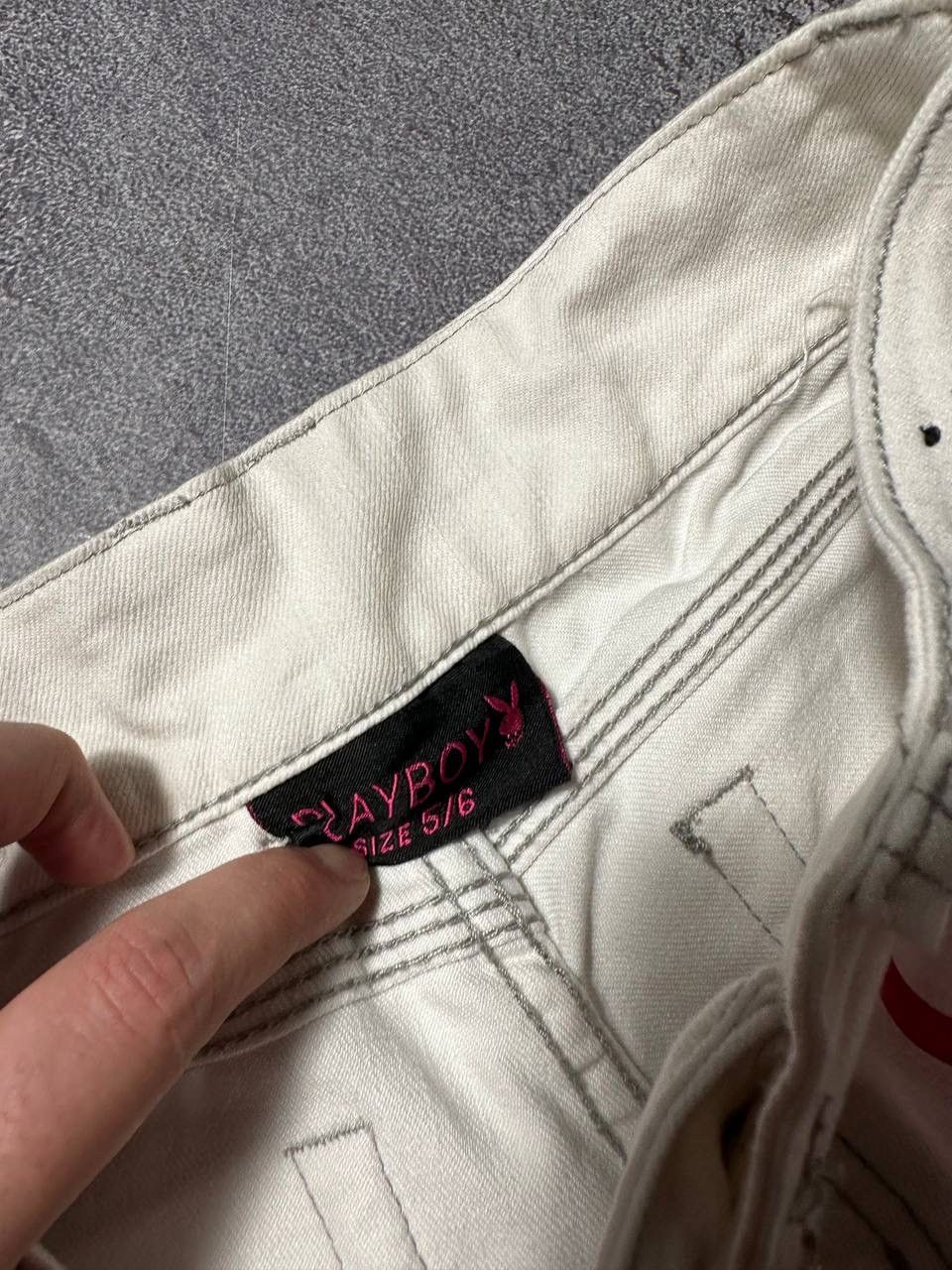 If Six Was Nine × Le Grande Bleu (L.G.B.) × Playboy 💥CRAZY SKINNY PLAYBOY PANTS WHITE Size 28" / US 6 / IT 42 - 8 Thumbnail