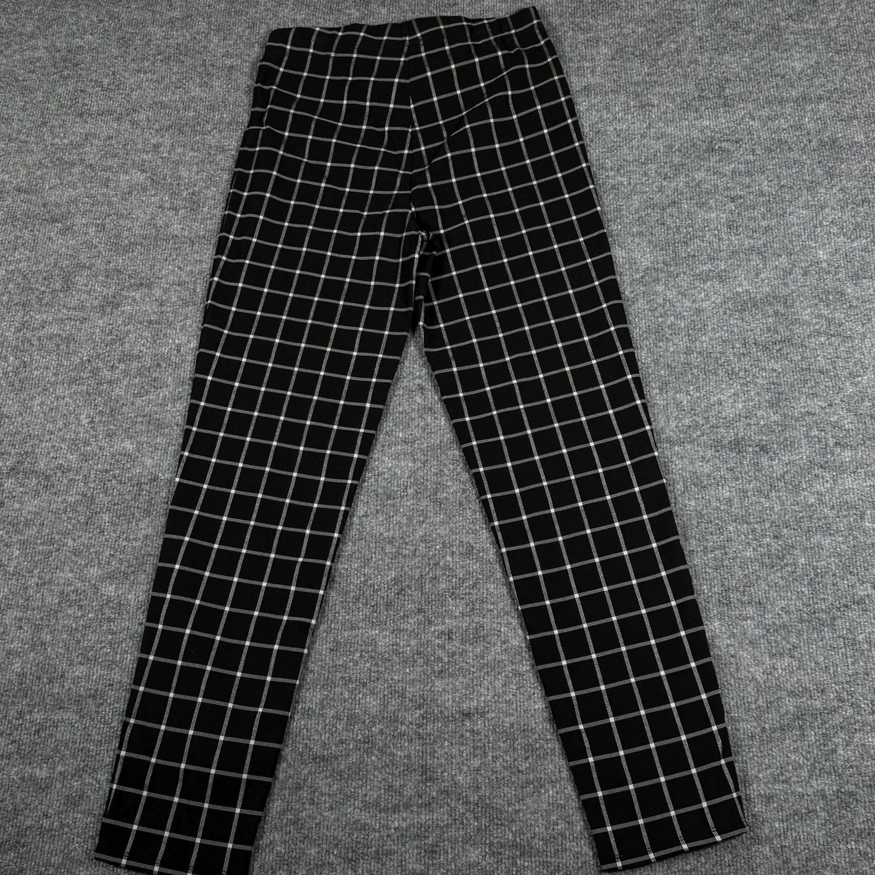Vintage VINTAGE? No. PS LA Pants Women Medium Black White Plaid Stretch Straight Pull On Rayon Blend Pants Size 32" / US 10 / IT 46 - 3 Thumbnail