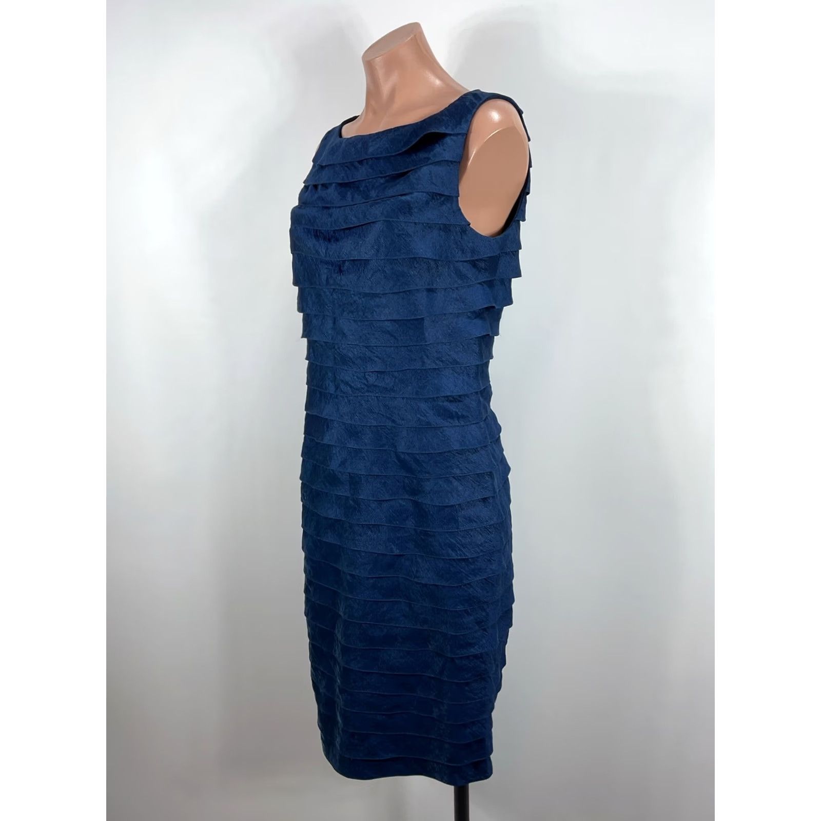 adrianna papell vintage blue dress Evening Occasions Tiered Shutter Pleat Short Size 8 effortless touch Apr-24 kelsey_white Our bestselling Black Velvet Colors:Sky Blue 818 - Not available