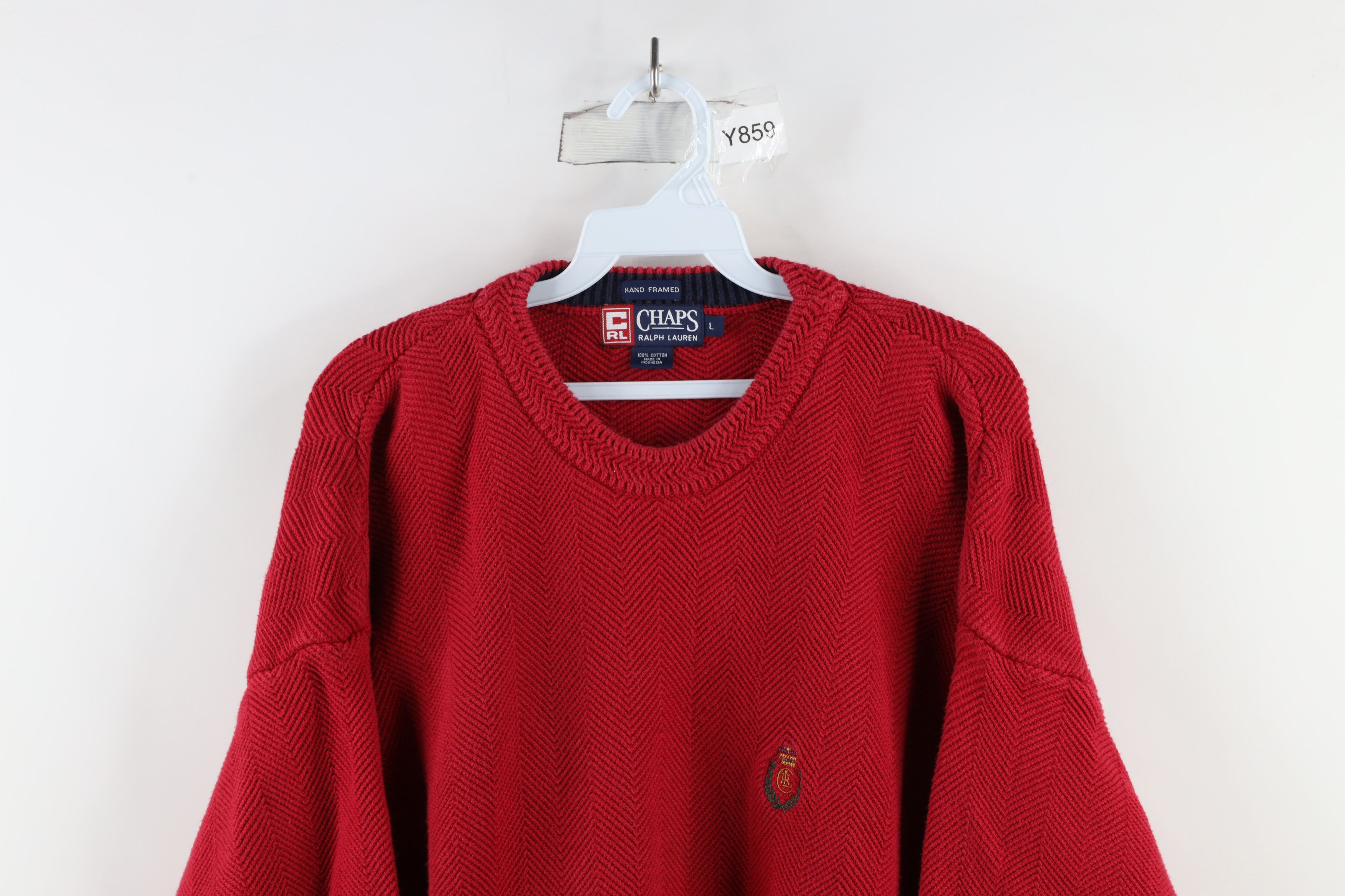 Ralph Lauren × Vintage Vintage 90s Chaps Ralph Lauren Herringbone Knit Sweater Size US L / EU 52-54 / 3 - 2 Thumbnail