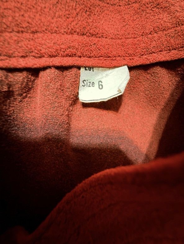 Other Vintage Nat Kaplan Couture Red Suede Midi Pencil Skirt Sz 6 Size 28" / US 6 / IT 42 - 5 Thumbnail