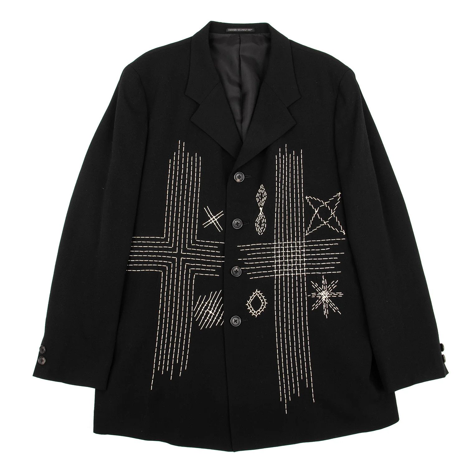 Yohji Yamamoto Yohji Yamamoto Wool Gabardine Jacket Black M Size US M / EU 48-50 / 2 - 1 Thumbnail