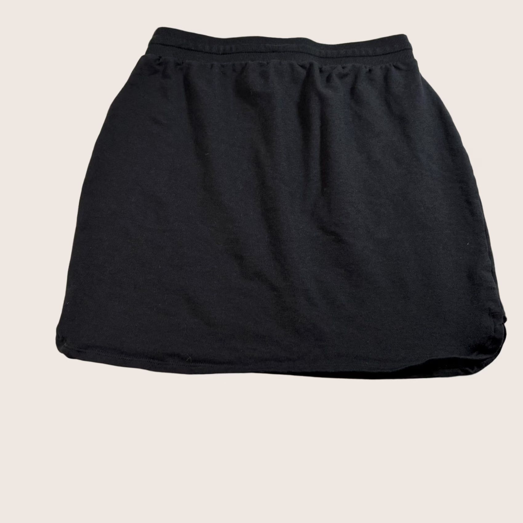 Vintage Daily Ritual Skirt Womens S Black Drawstring Mini Jersey Pull On Athleisure Size S / US 4 / IT 40 - 1 Thumbnail