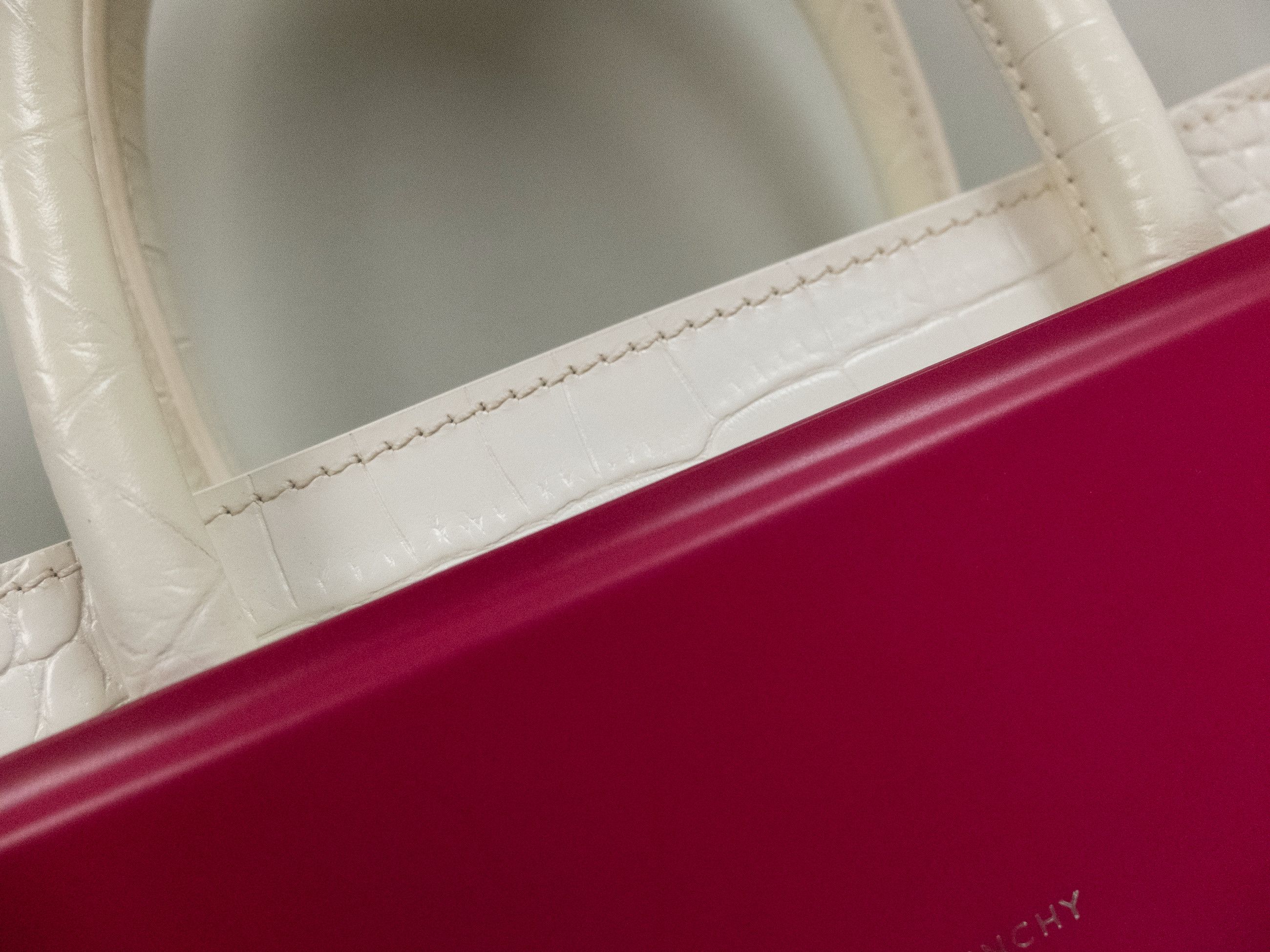 Givenchy GIVENCHY Horizon fuchsia pink & white leather satchel bag Size ONE SIZE - 5 Thumbnail