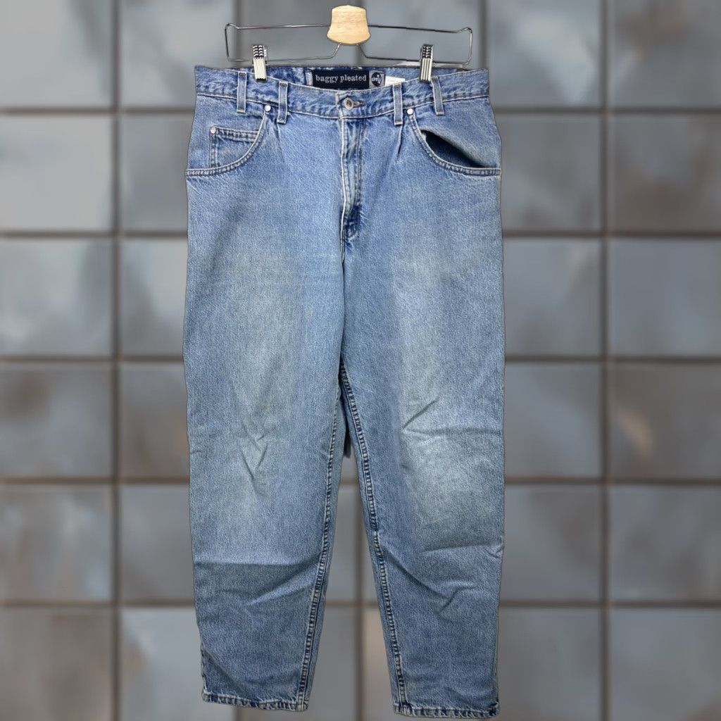 Levi's VINTAGE Levi's Silvertab Jeans Baggy Pleated 34 x 34 90s Wide-Leg Men Denim Blue Cotton 5-Pocket Size US 34 / EU 50 - 1 Thumbnail
