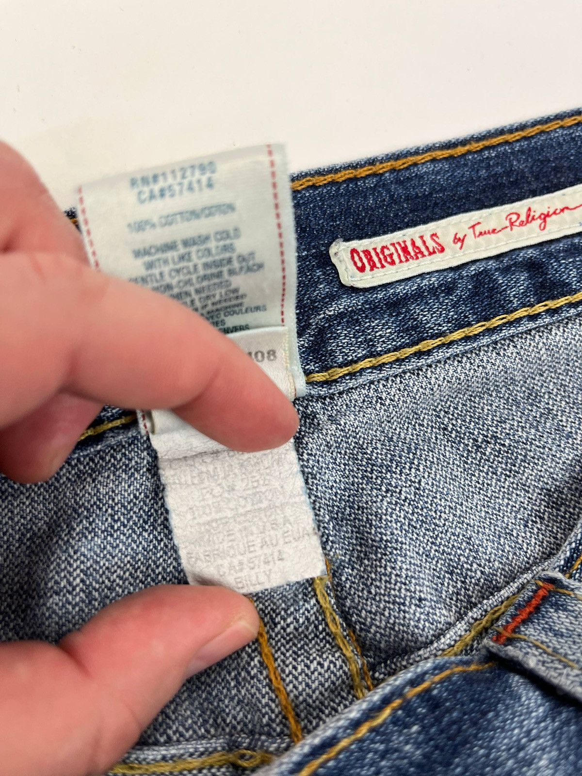 True Religion Billy Bootcut Jeans Made in USA 🇺🇸 Vintage Y2K BlueDenimFlare Size US 31 - 16 Thumbnail
