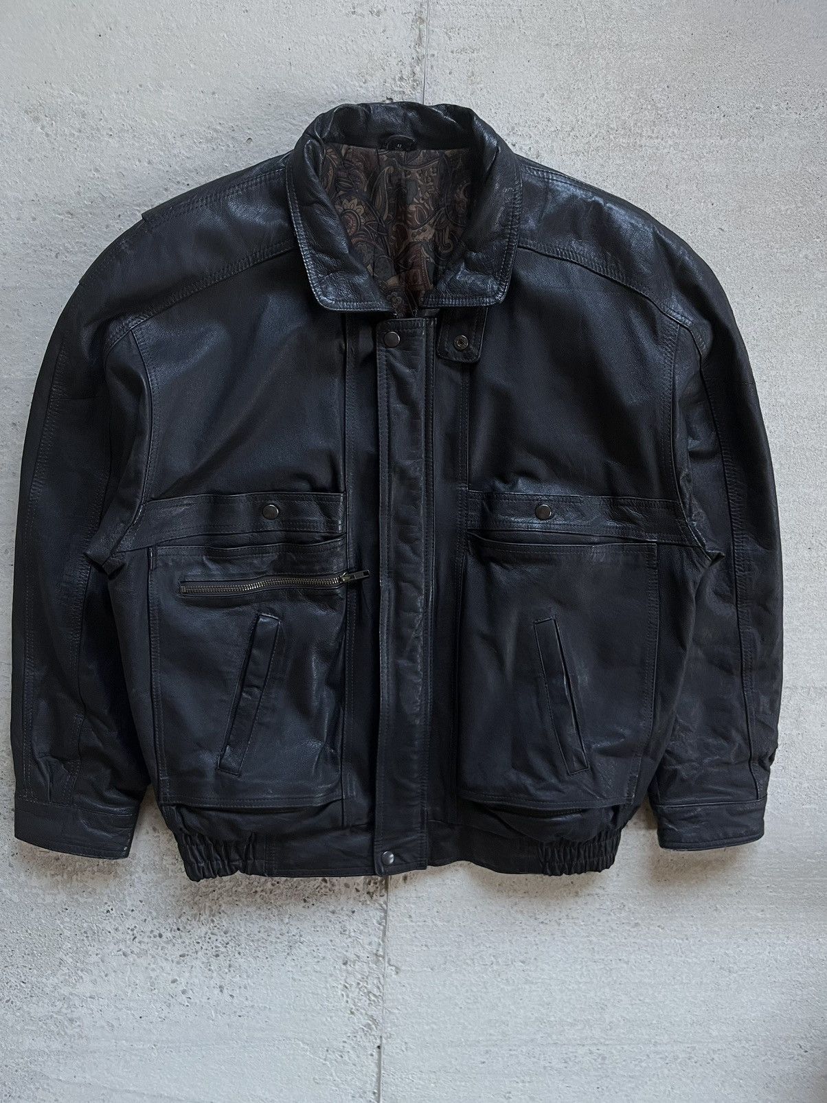 Vintage Vintage Pigskin Leather Bomber Jacket Size US L / EU 52-54 / 3 - 1 Thumbnail