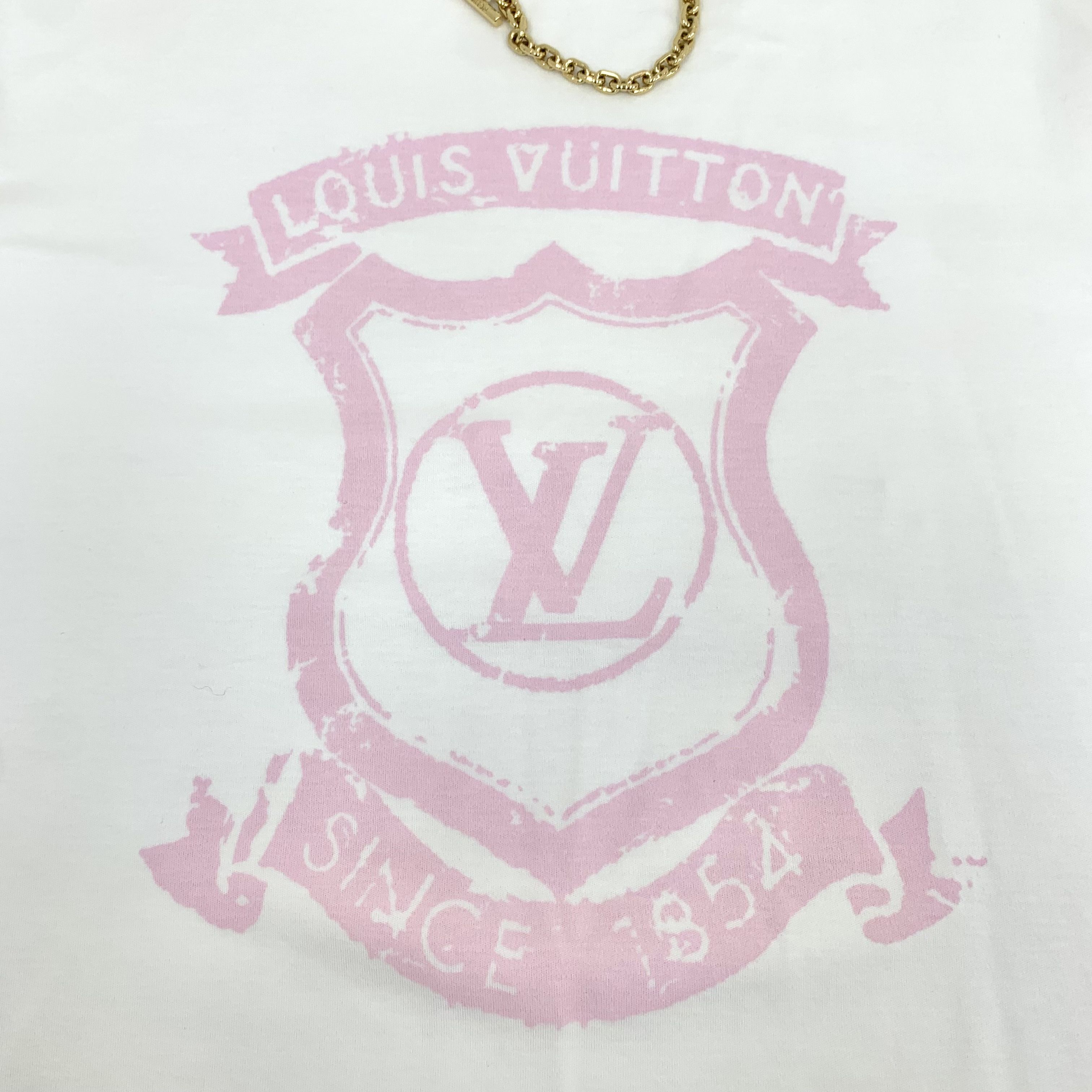 Louis Vuitton Louis Vuitton Chain Logo T-Shirt White (S) Size S / US 4 / IT 40 - 5 Thumbnail