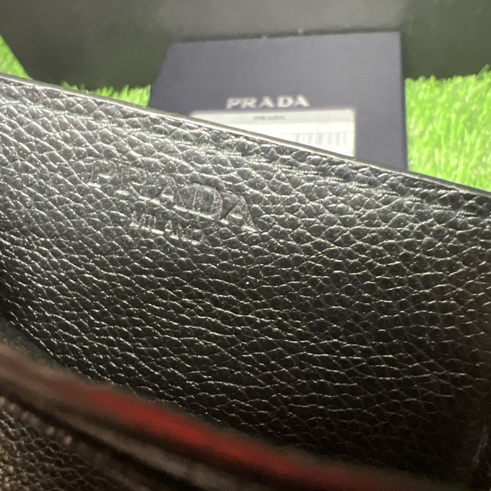 Prada Prada Vitello Micro Grain Leather Black Card Holder Wallet Size ONE SIZE - 4 Thumbnail