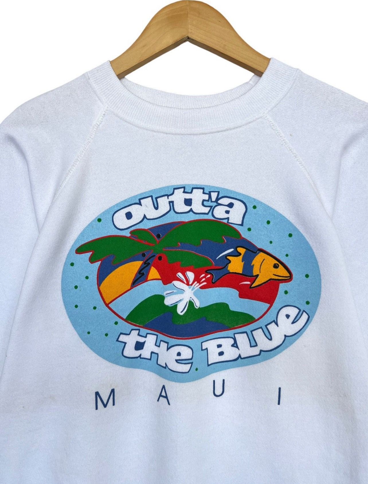Vintage Vintage 90s Hawaii Maui Outta The Blue Surf Sweatshirt Size US M / EU 48-50 / 2 - 2 Thumbnail