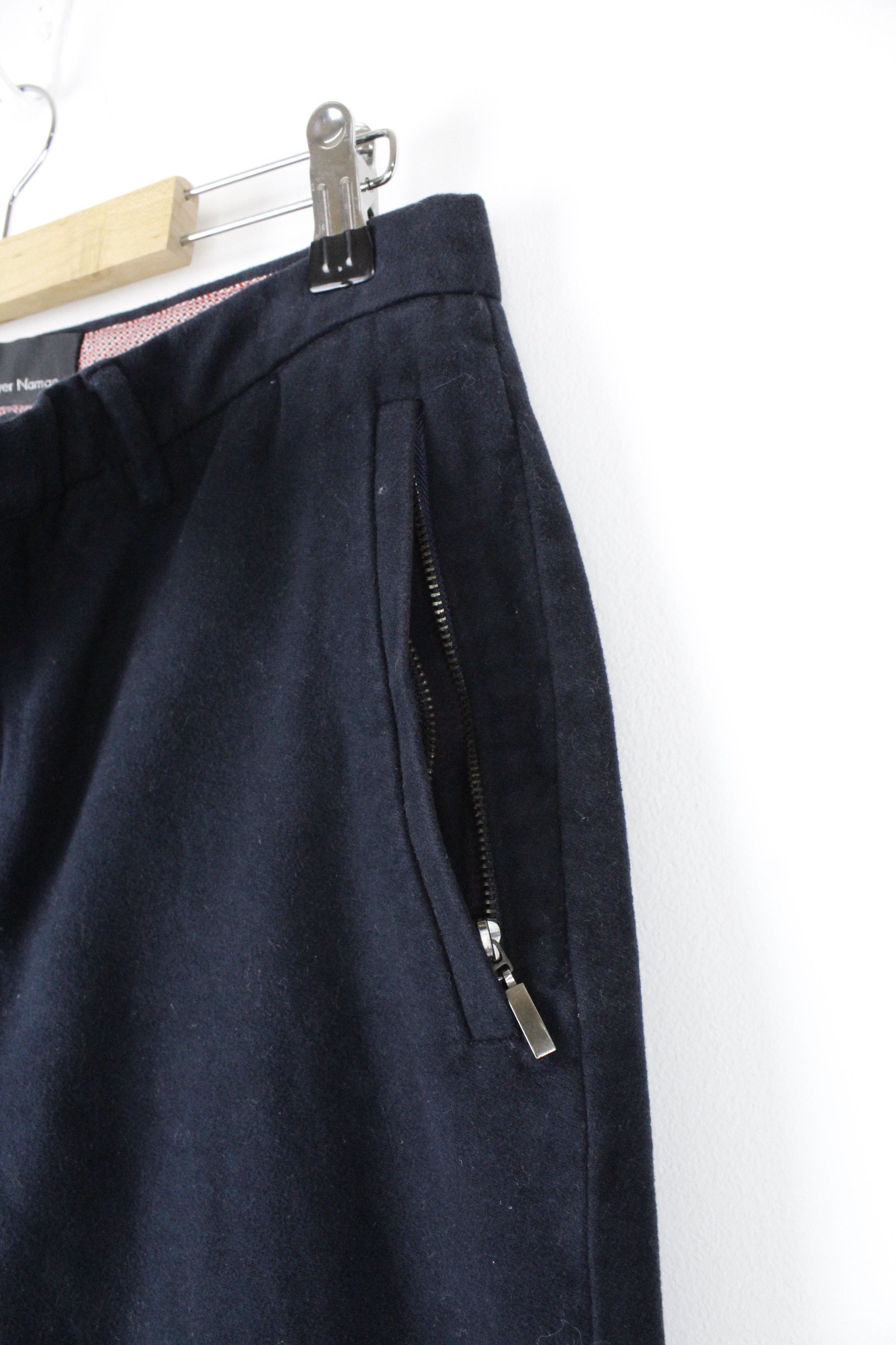 DAVID NAMAN × Velour David Mayer Naman Dark Navy Velour Trousers Pants Size US 30 / EU 46 - 4 Thumbnail