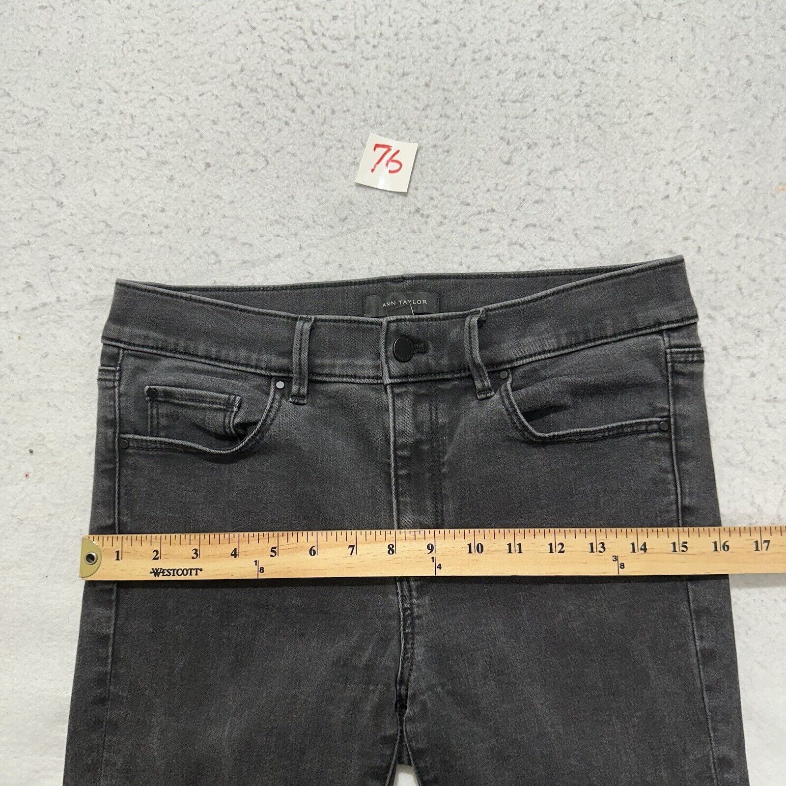 Ann Taylor Ann Taylor 6 Skinny Denim Jeans Dark Gray Mid Rise Size 28" / US 6 / IT 42 - 10 Thumbnail