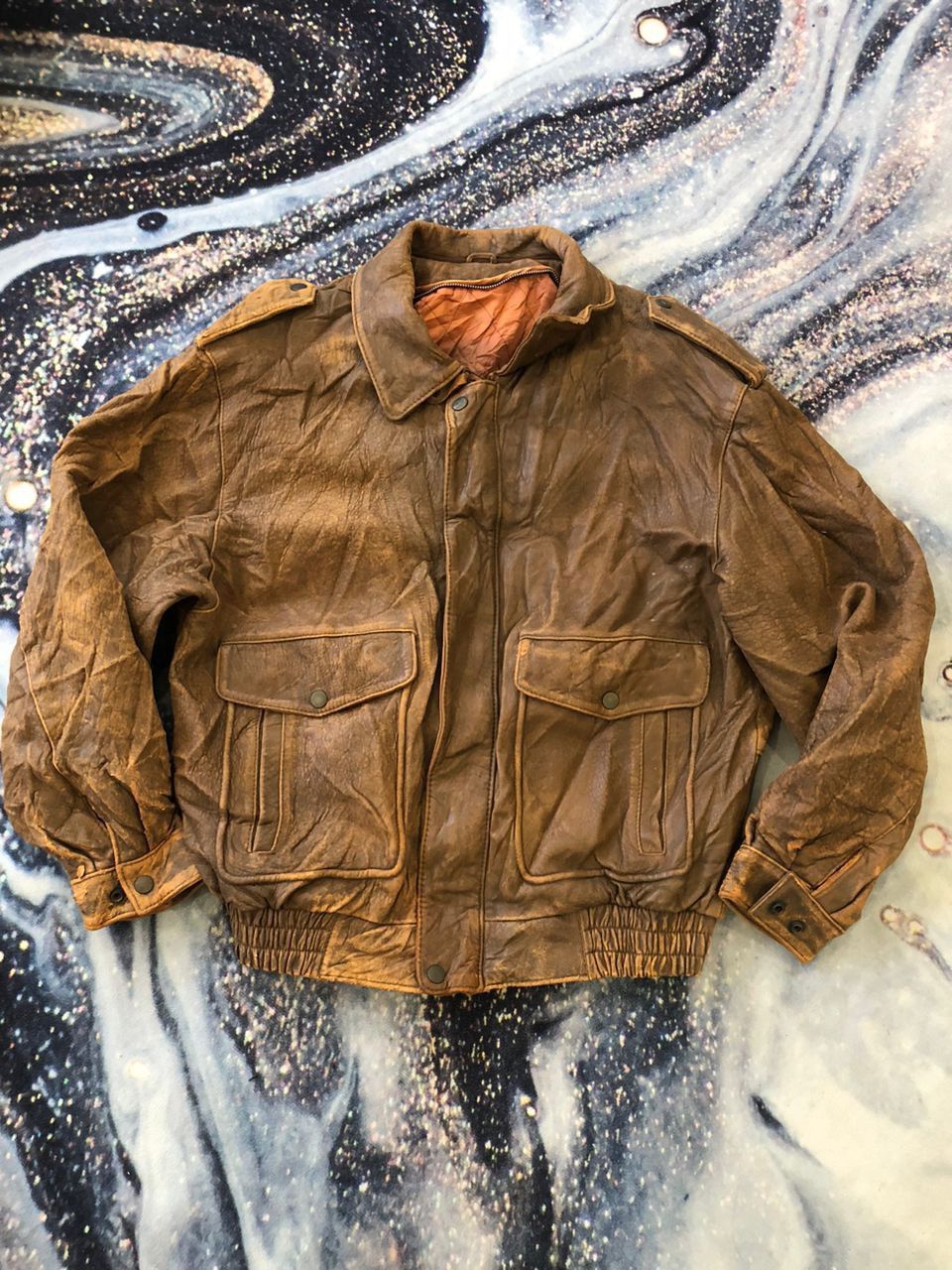 Vintage Sheepskin leather jacket Size US L / EU 52-54 / 3 - 1 Thumbnail