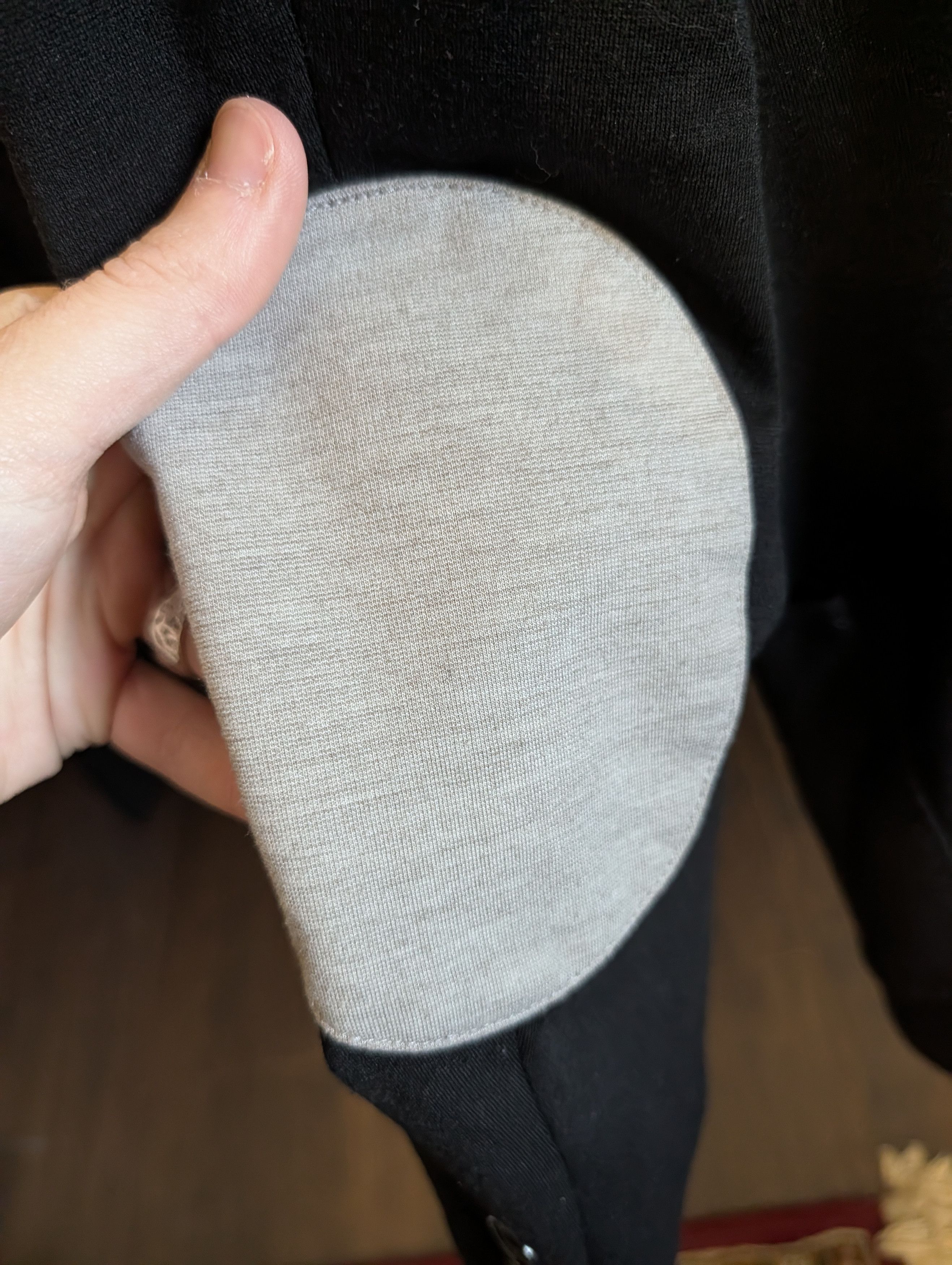Elia Maurizi ELIE BALLEH Black fleece elbow patch smoking jacket Size 42R - 10 Thumbnail